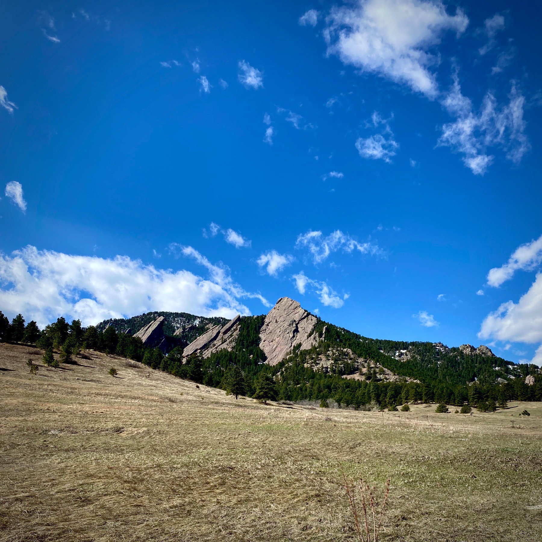 Flat Iron Mountains and blue sky. 