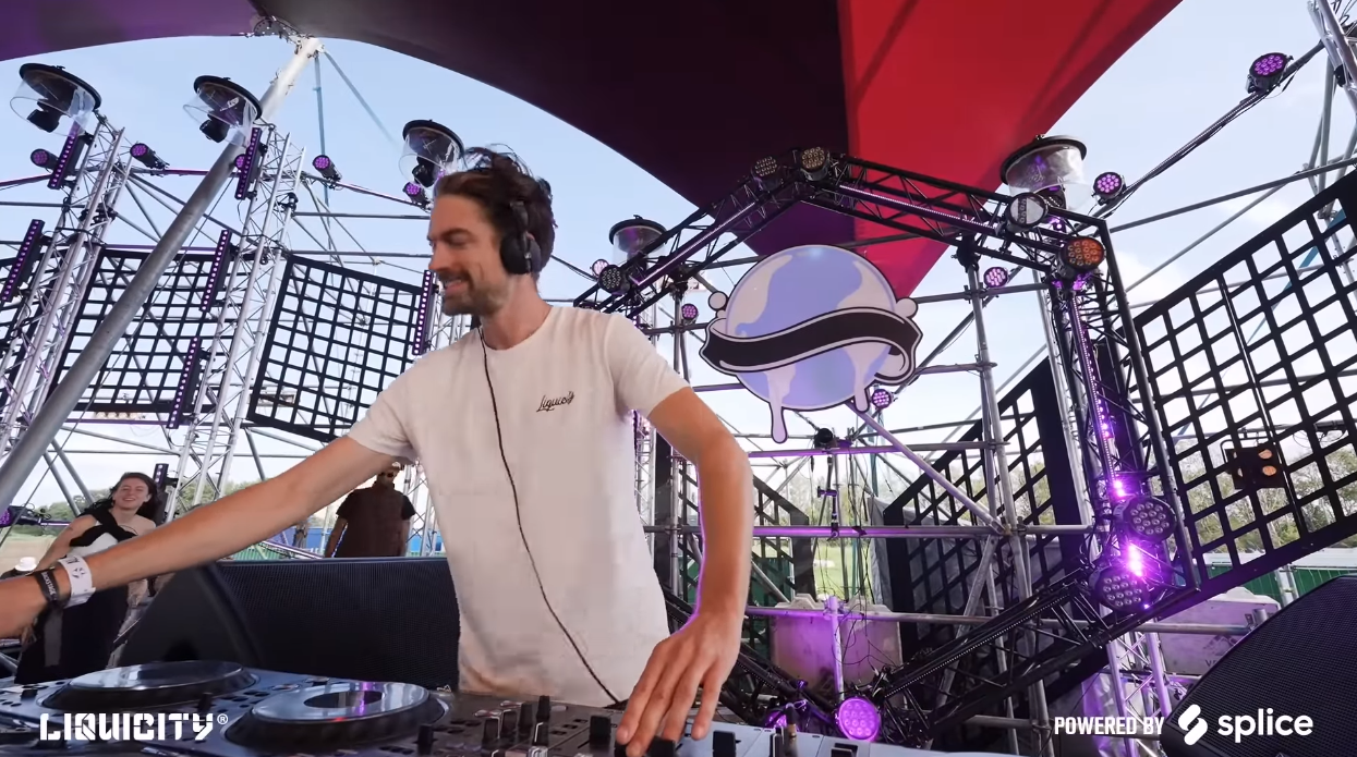 DJ Maduk on his decks at Liquicity Festival 2023