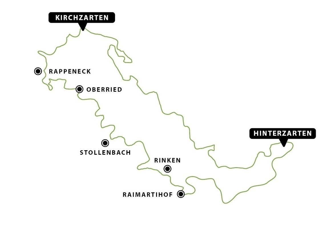 Karte der Marathon-Distanz-Strecke beim Black Forest Ultra Bike Marathon 2023.