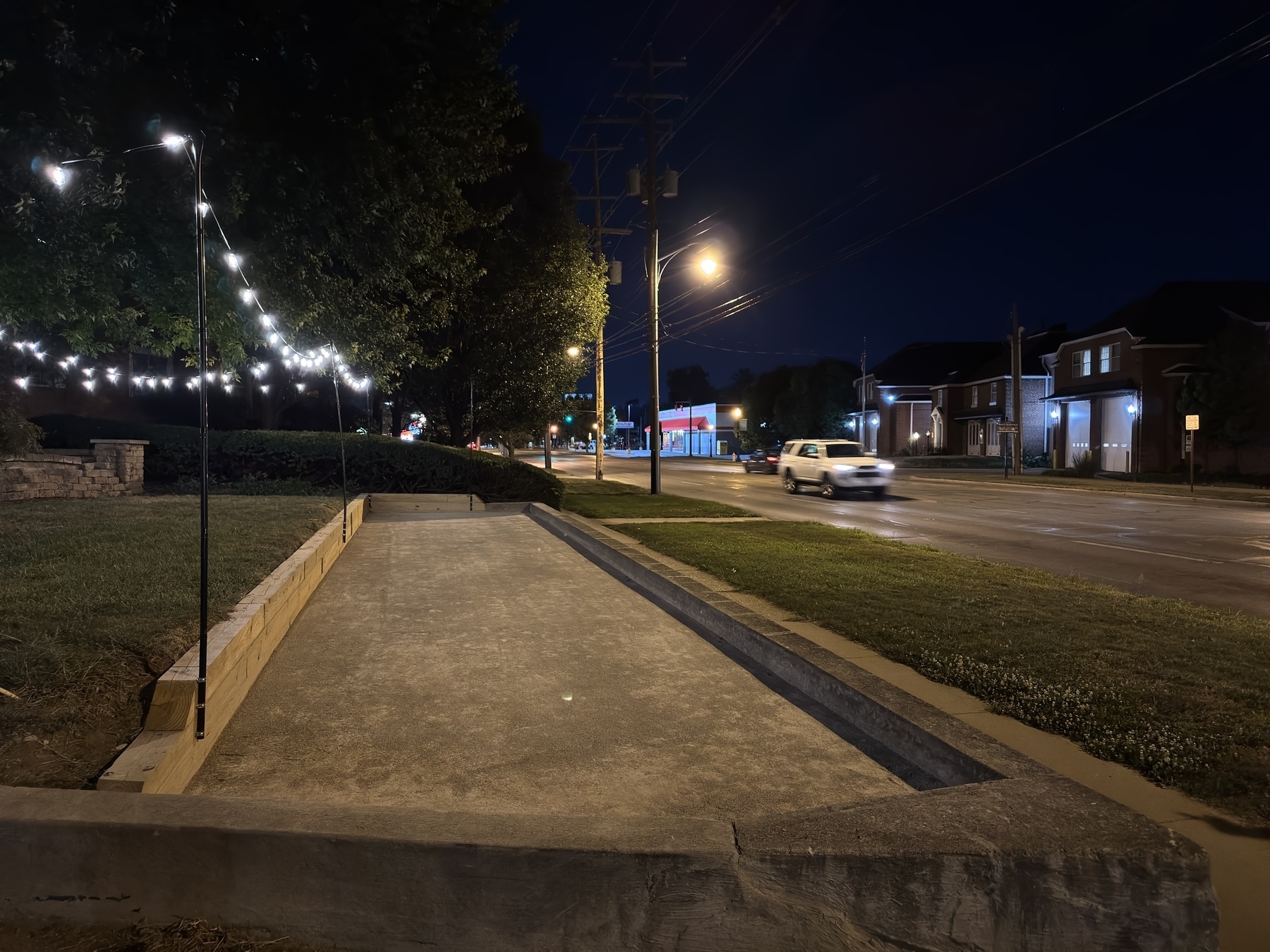 A new bocce court on High St.