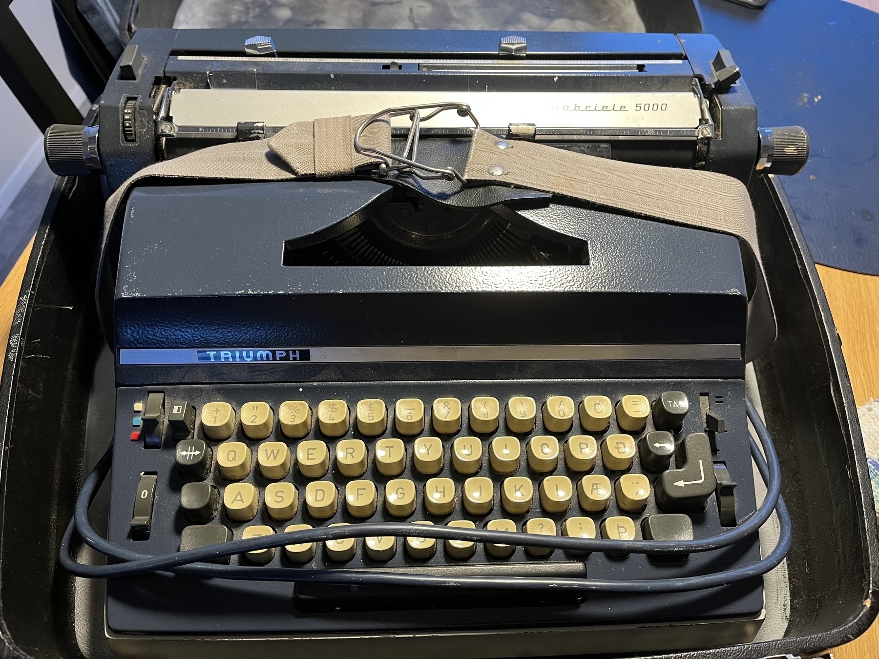 An old triumph typewriter. 