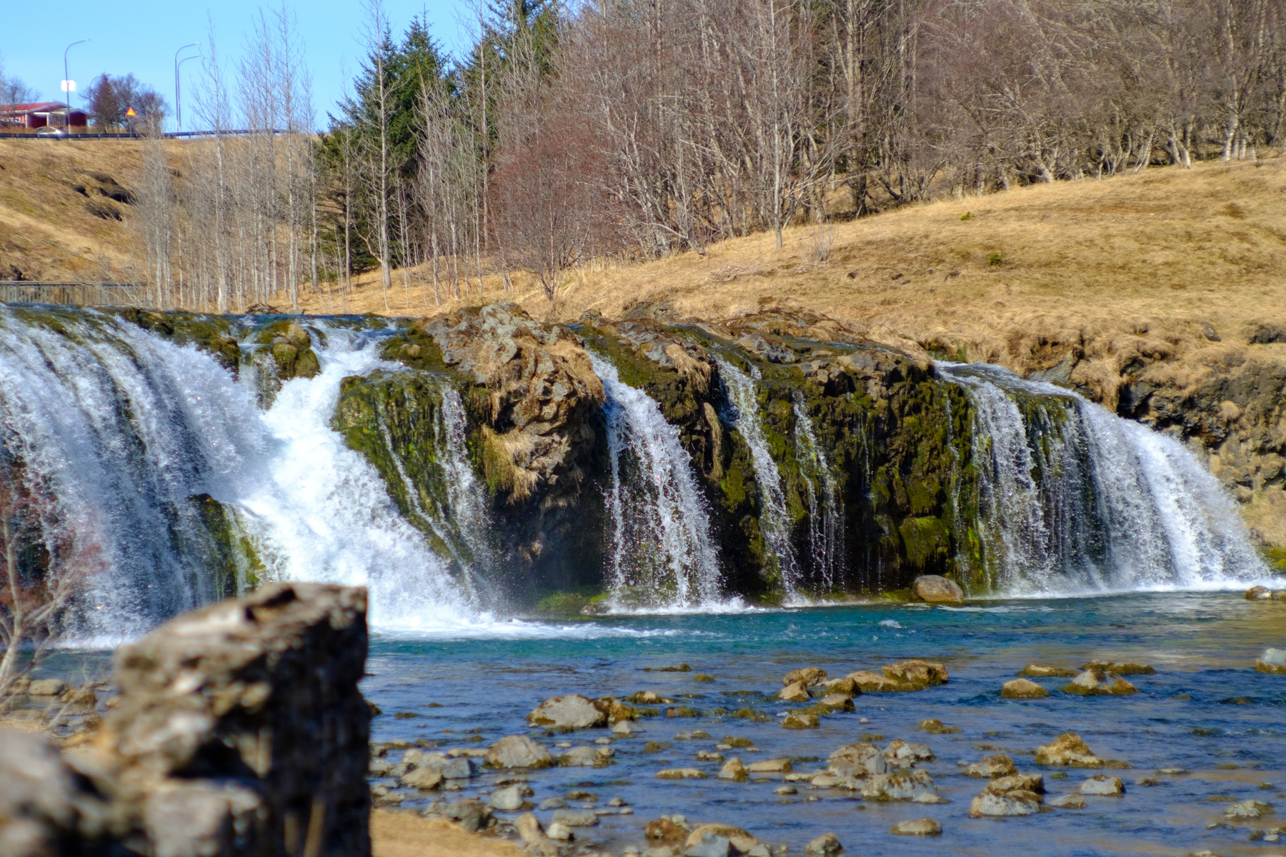 The waterfall in the Varmá river in Hveragerði