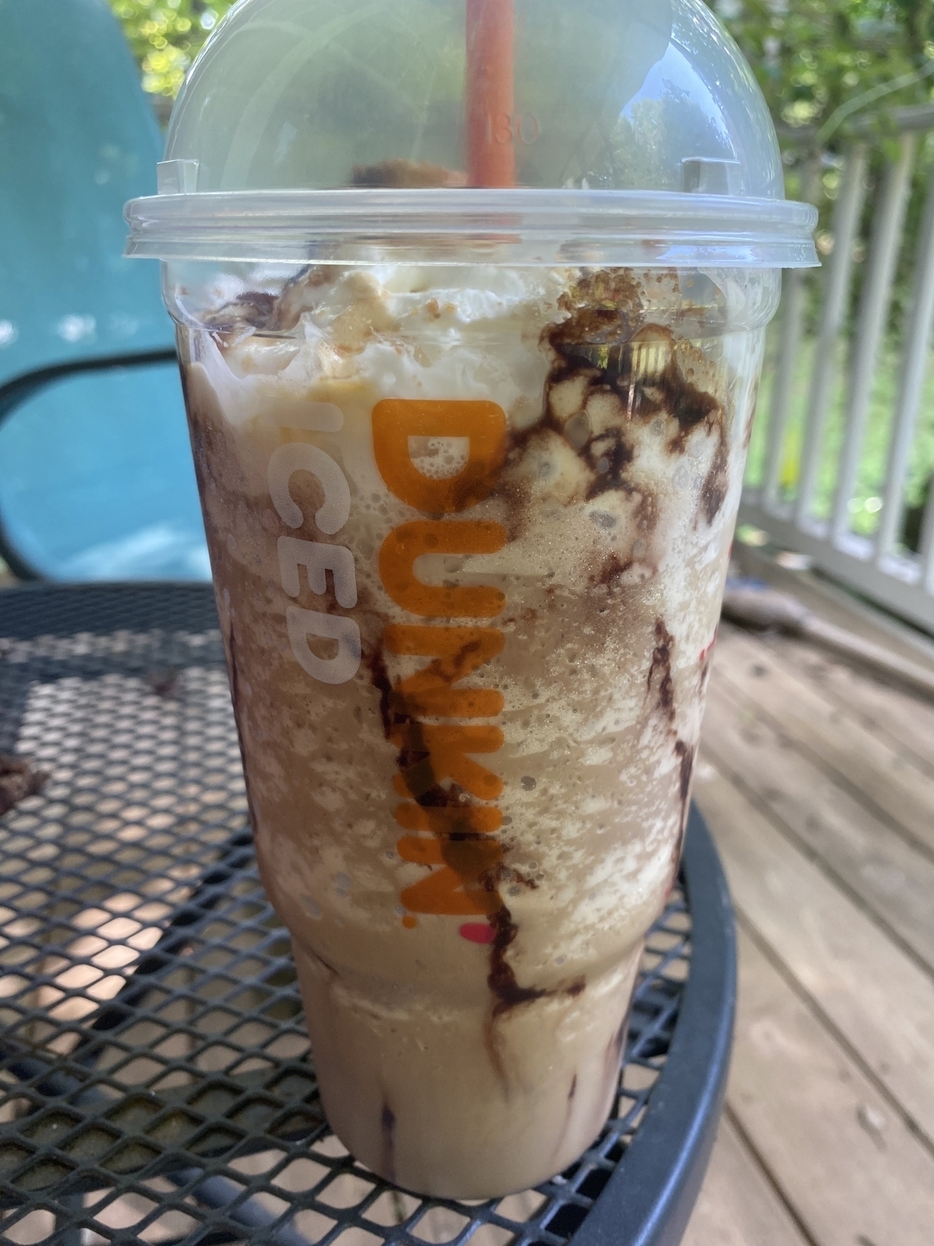 Picture of a Dunkin Bonfire S’mores Frozen Coffee. Mmmmmmm.