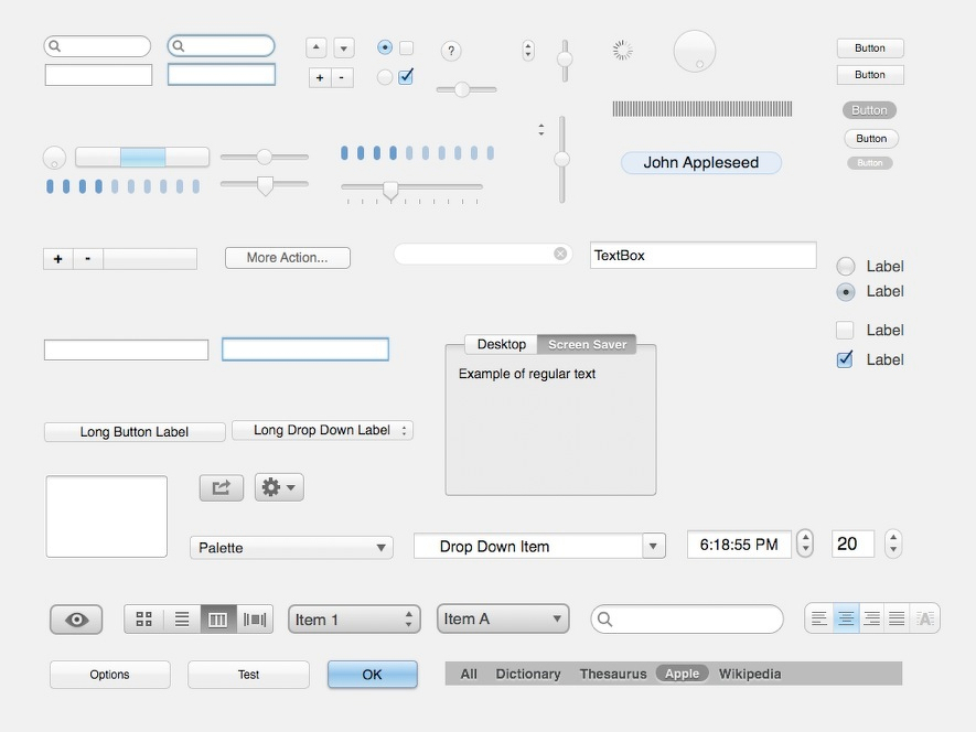 MacOS X Lion UI Elements
