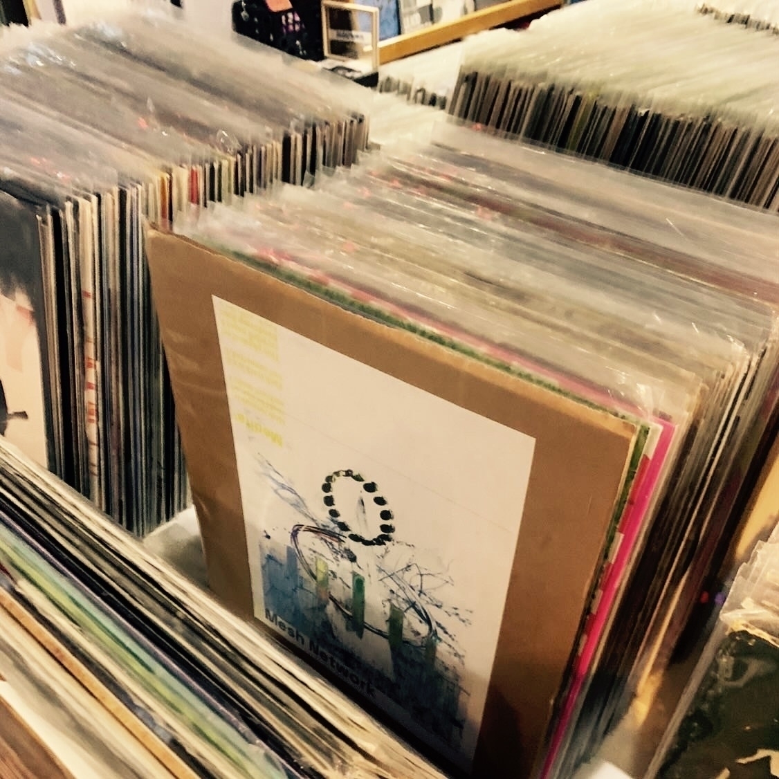 a physical LP-sized release of Mesh Network in a record shop