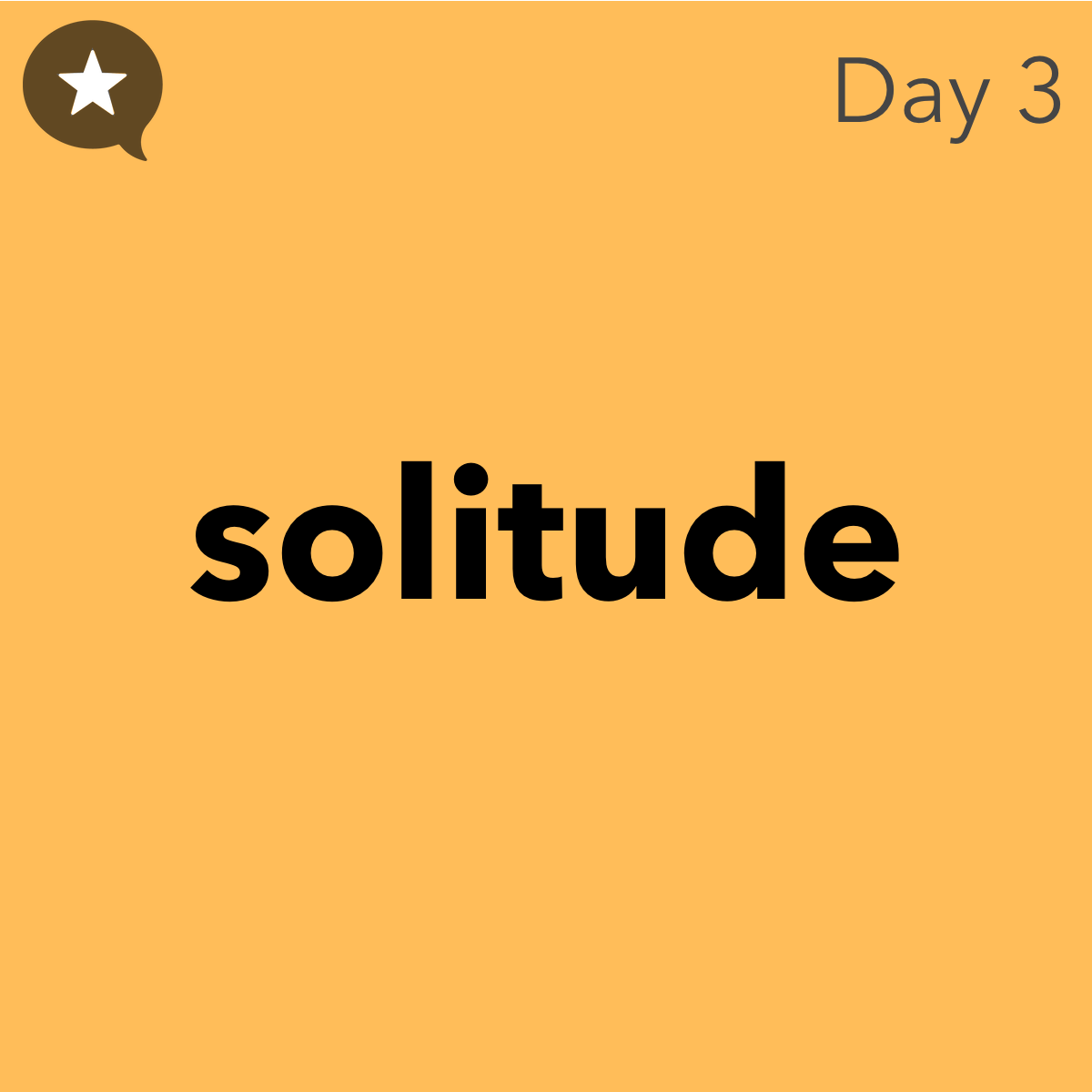 Challenge graphic: solitude