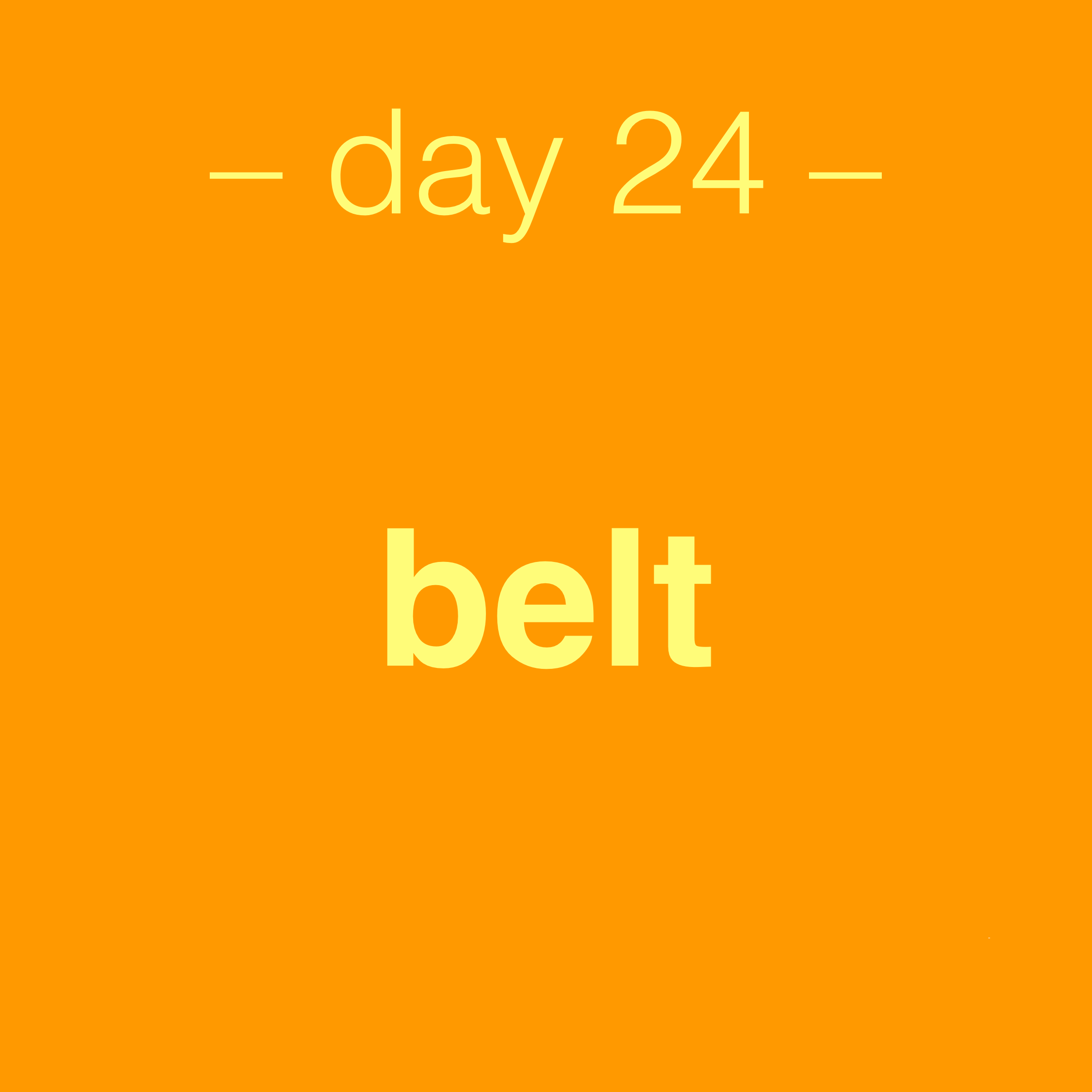 day 24 - belt