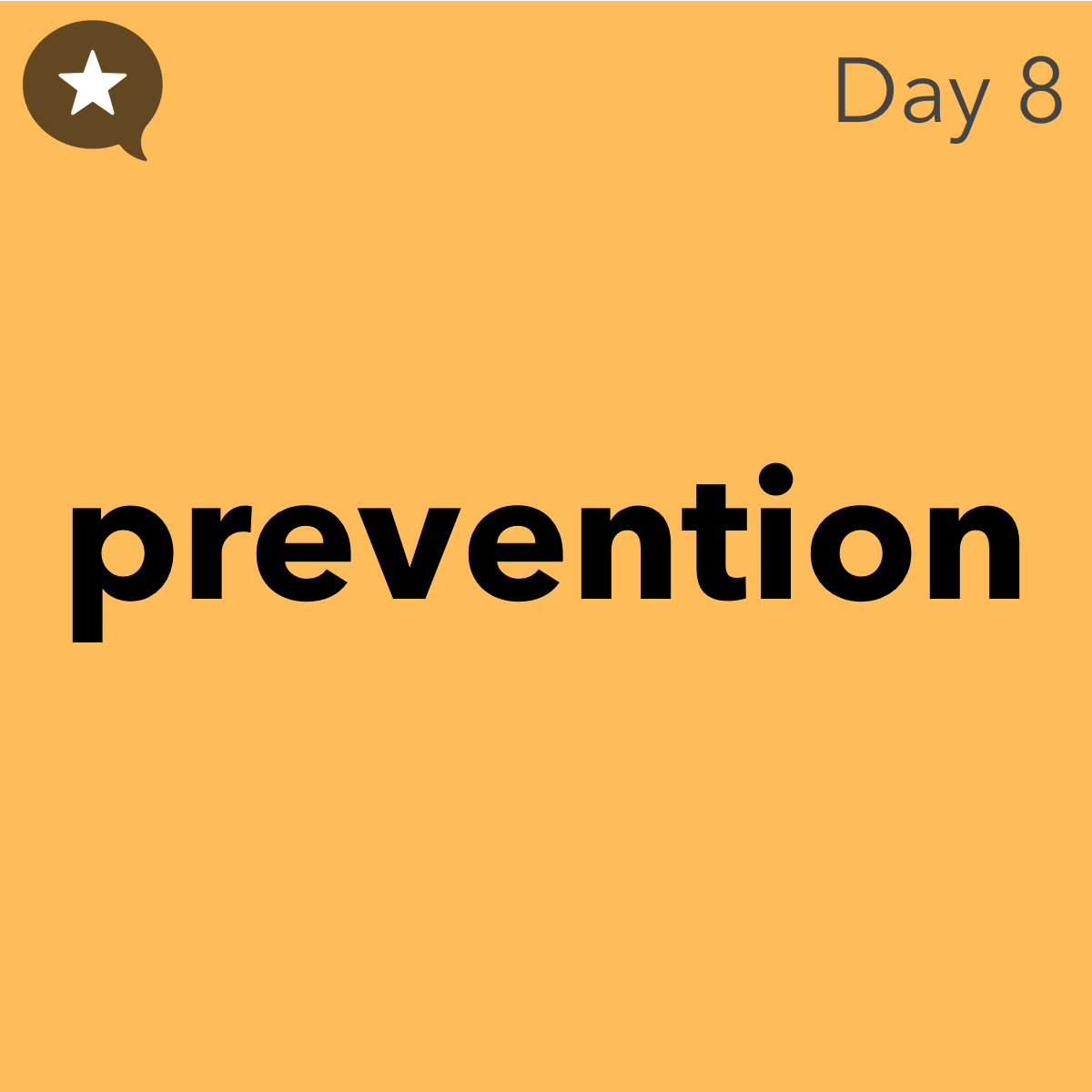 Day 8 prevention graphic