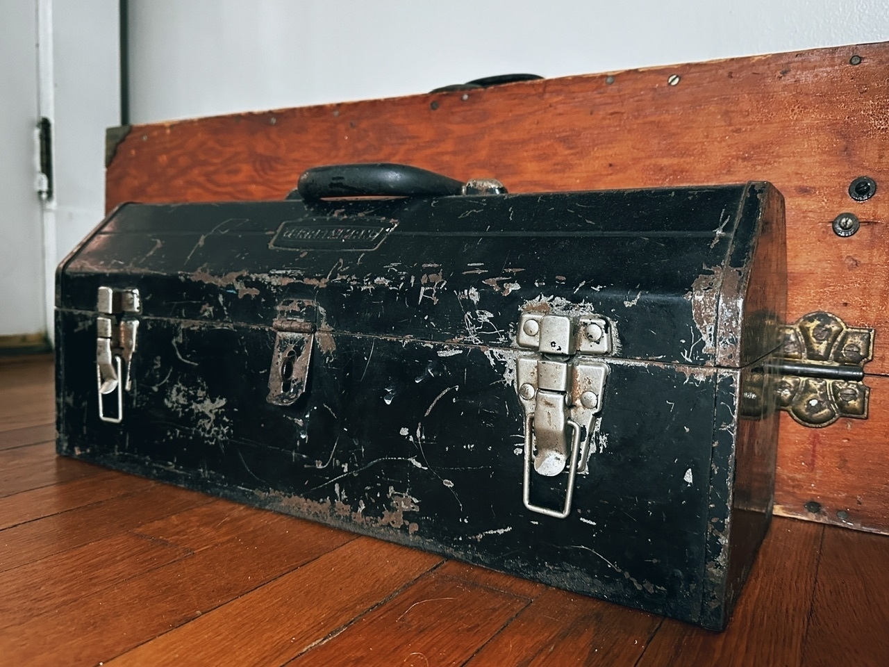 A cool, old-school black metal toolbox I got off of eBay. 