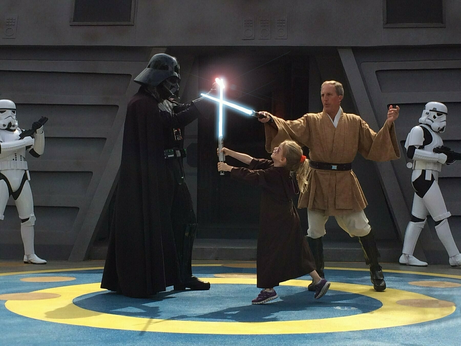Darth Vader battles kid