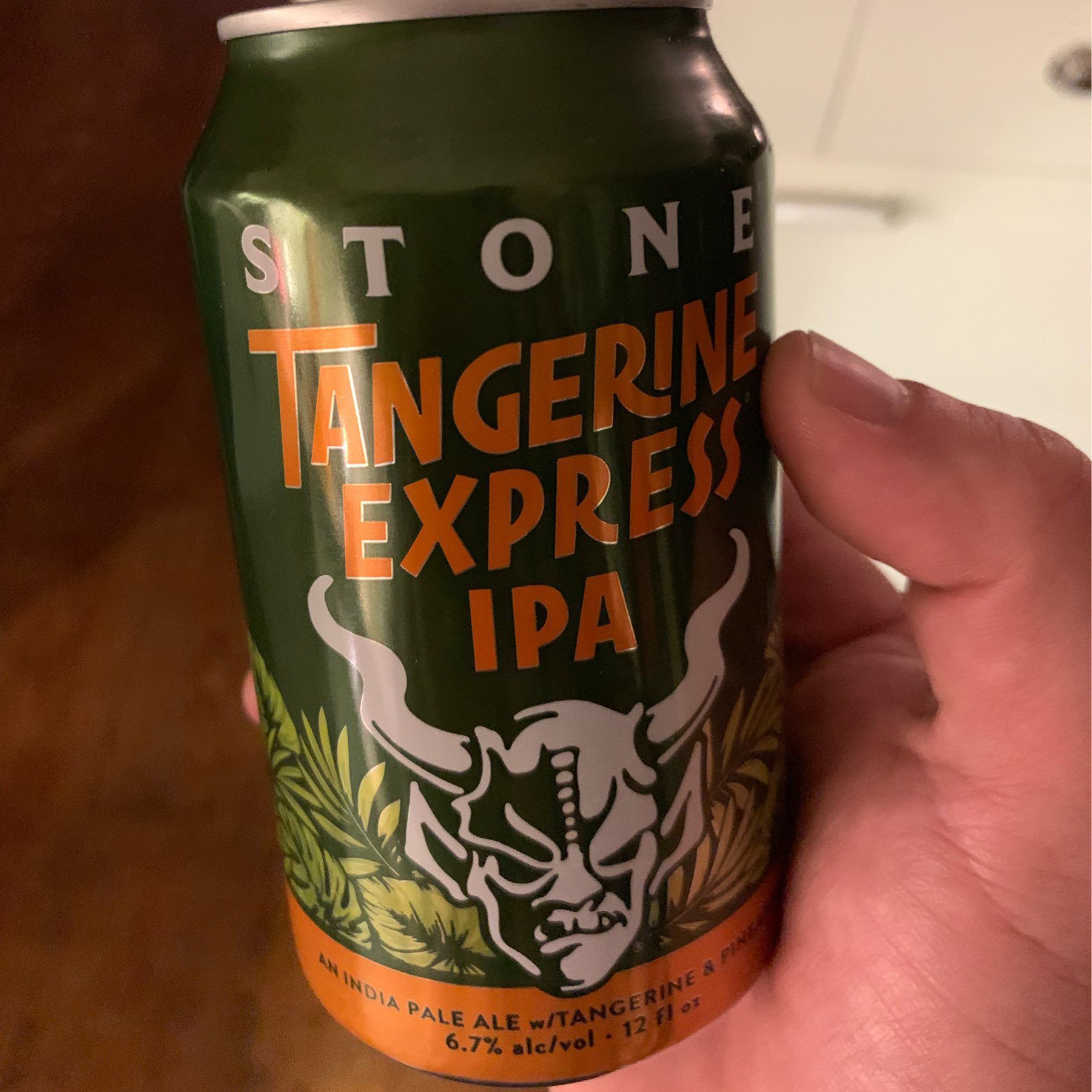 A can of Stone Brewery's Tangerine Express IPA