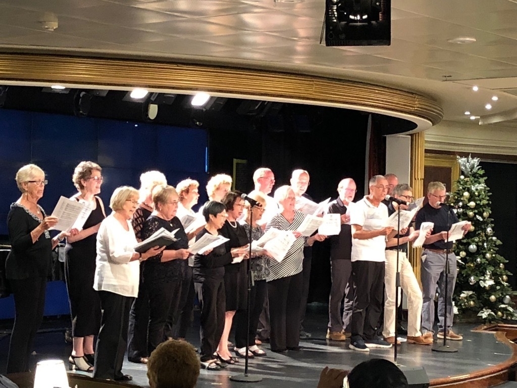 The performance of the High-C's choir on the final night of the
cruise.