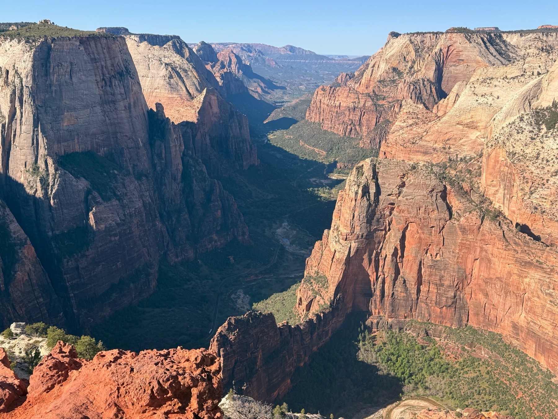 Looking down on Angels Landing 