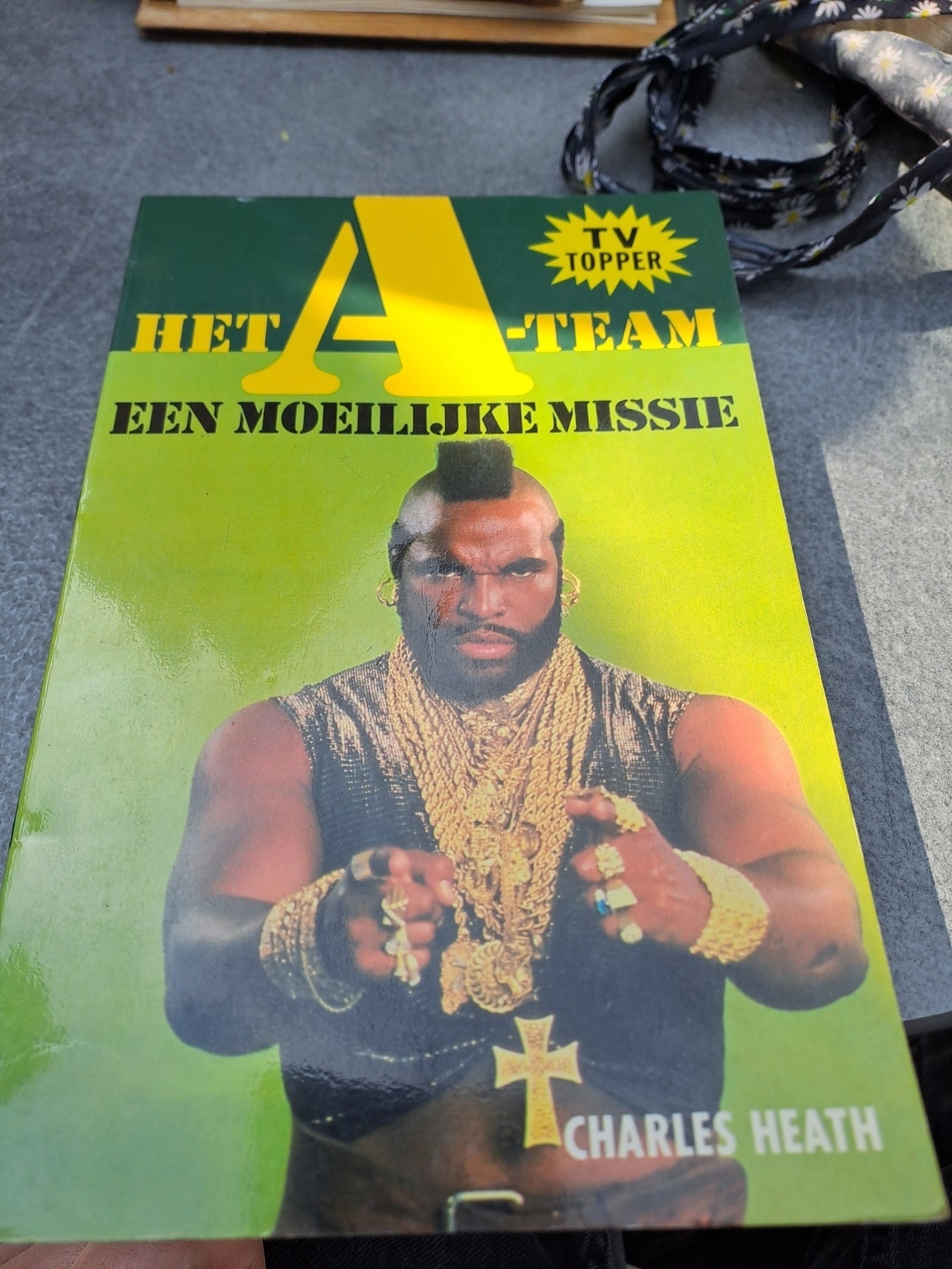 Book cover from an the a team pocket book with ba baracus on it