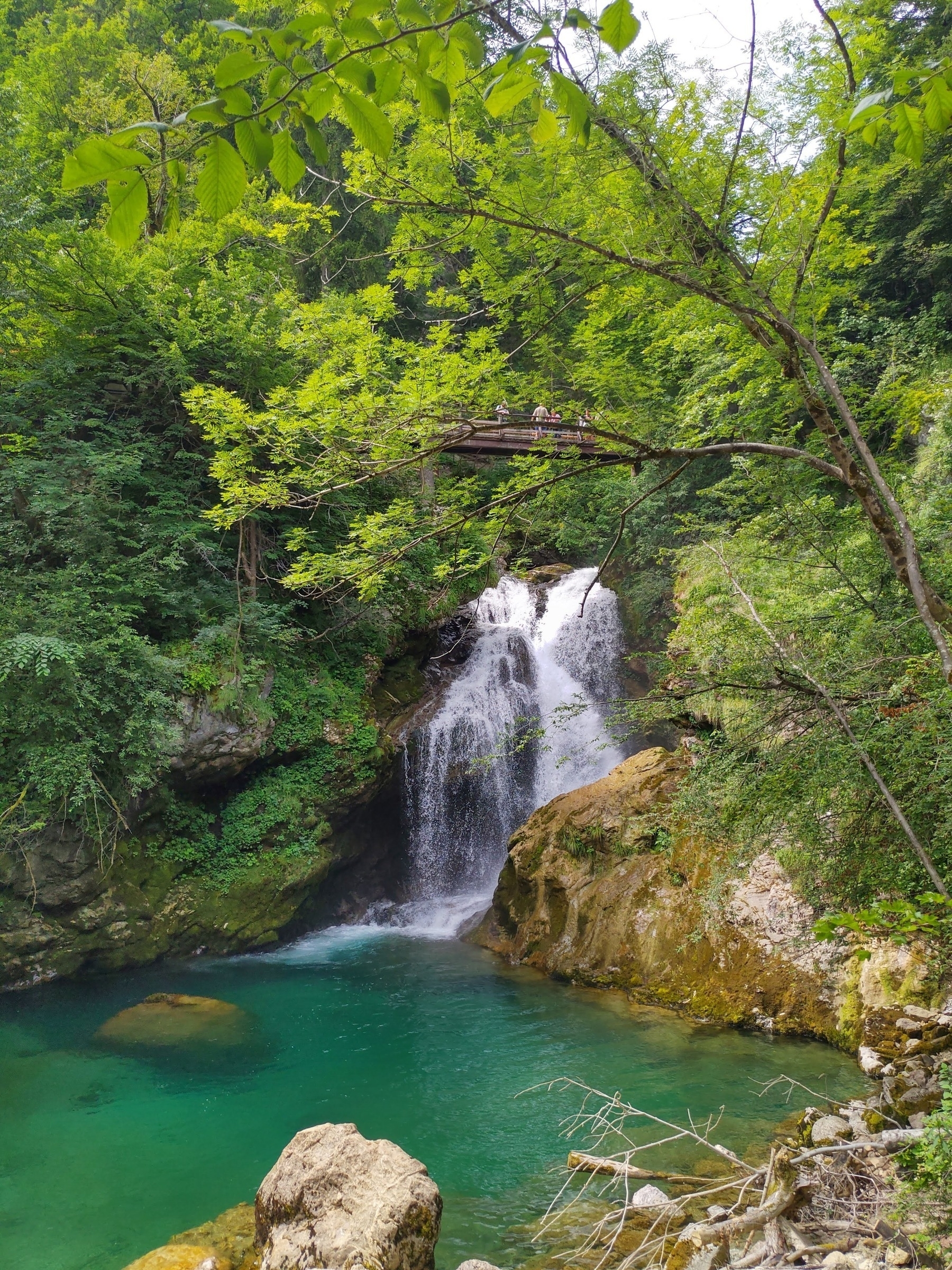 A small waterfall in the green