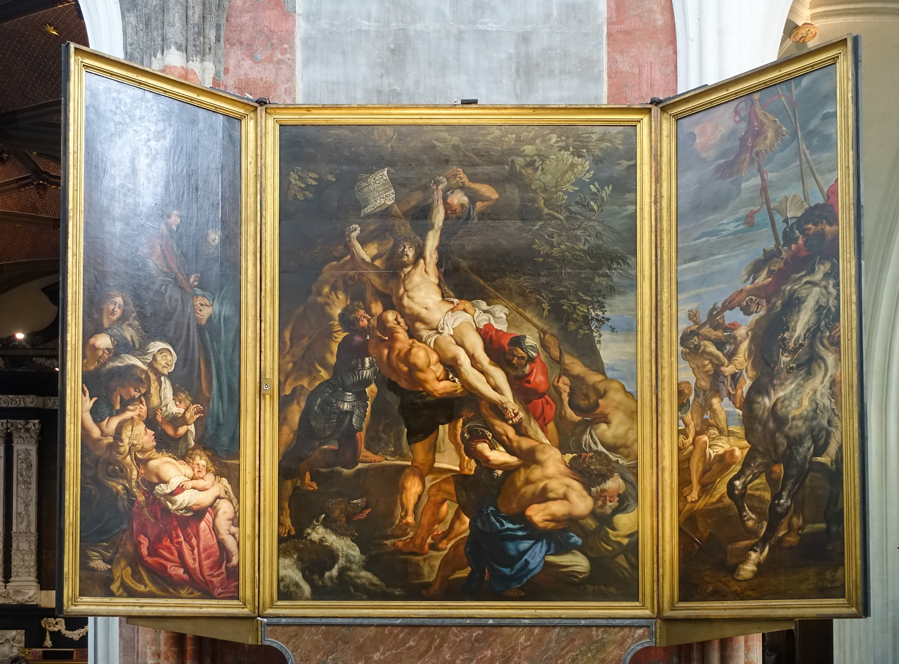 De kruisopricting van Christus door Rubens