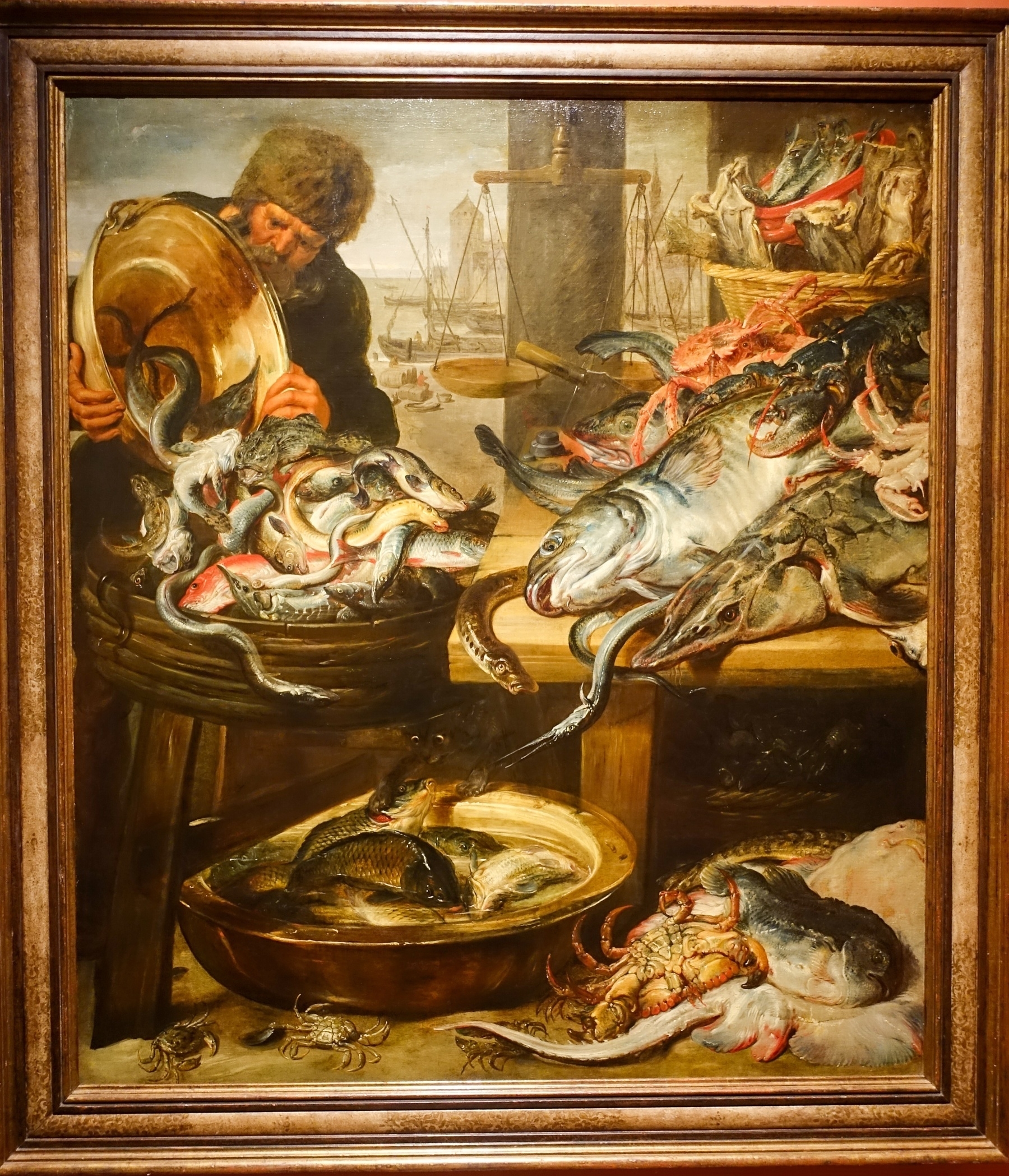 De vismarkt, schilderij van Snijders