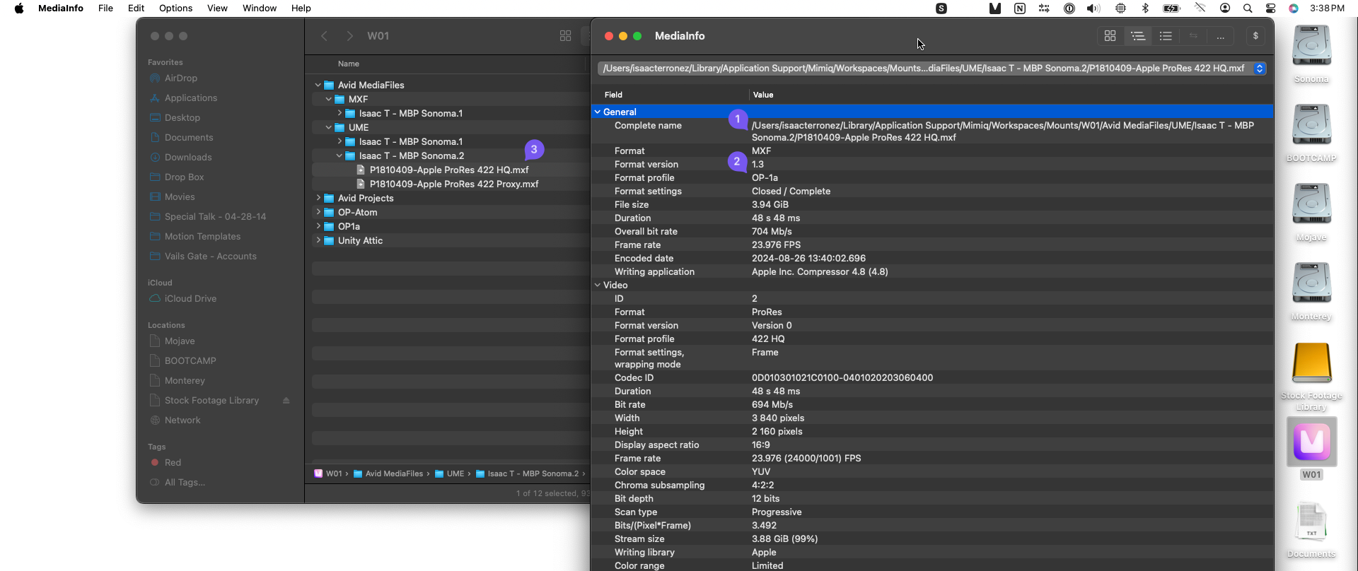 A ProRes-Based OP1a MXF - Confirmed by MediaInfo, Copied to a Managed Media Folder