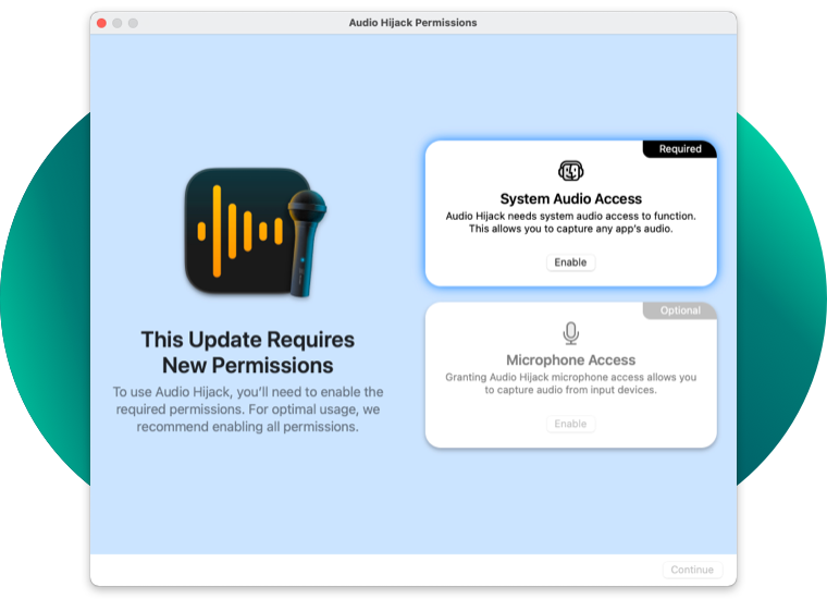 macOS Dialog - Audio Hijack Permissions