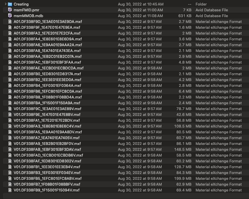 OP-Atom MXFs Transcoded by Avid Media Composer