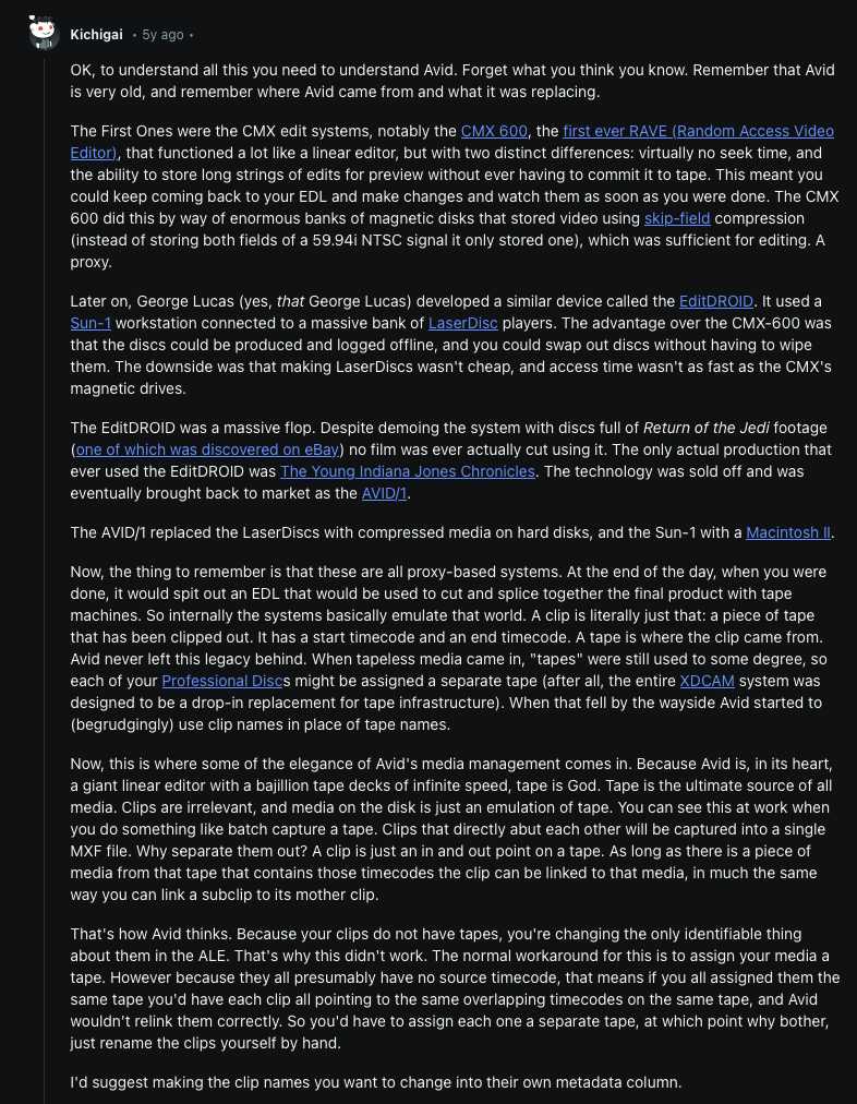 The history of (and The Why behind) Avid Log Exchange files