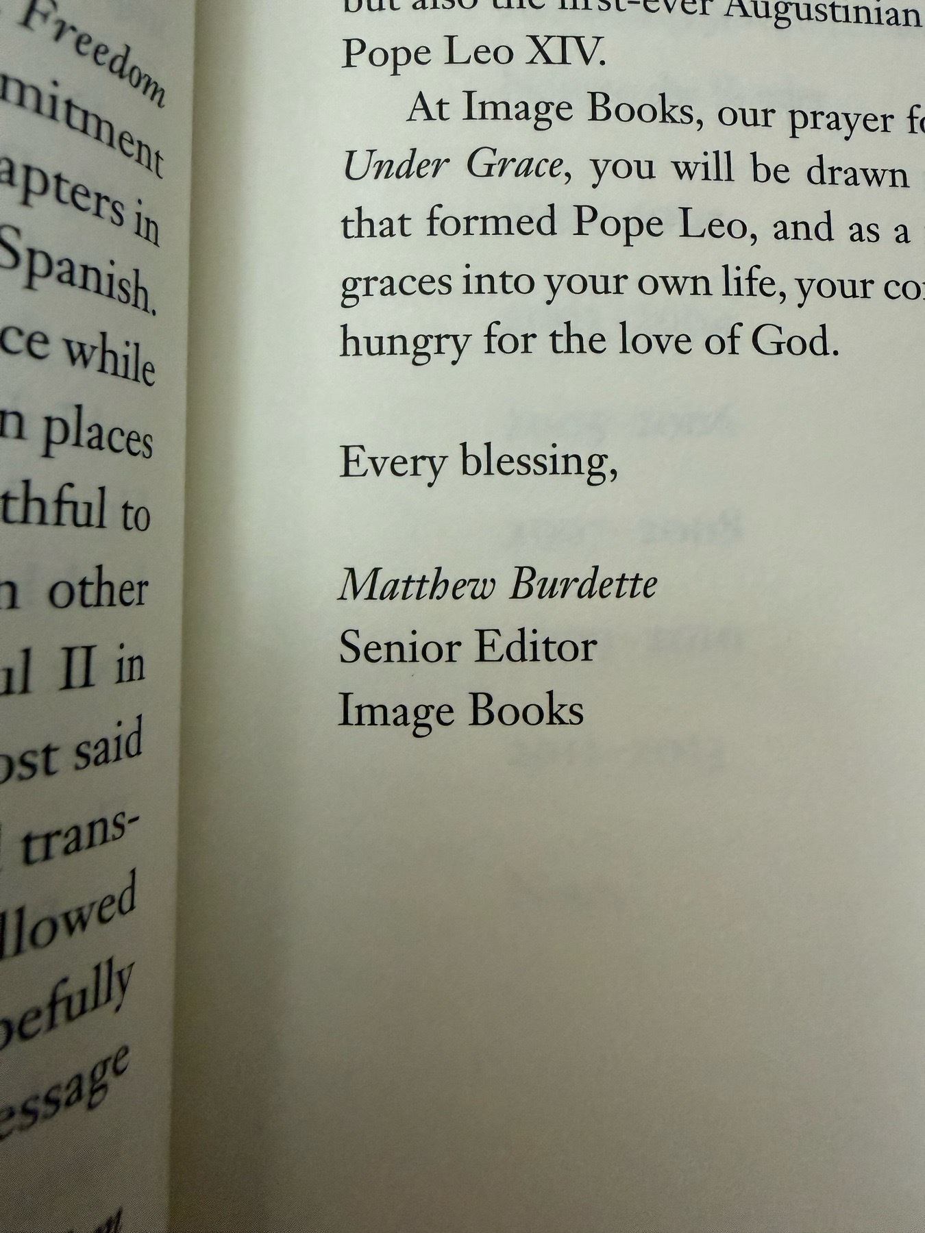 Editors note signed by my friend Matt Burdette