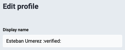 Display name in Edit profile section