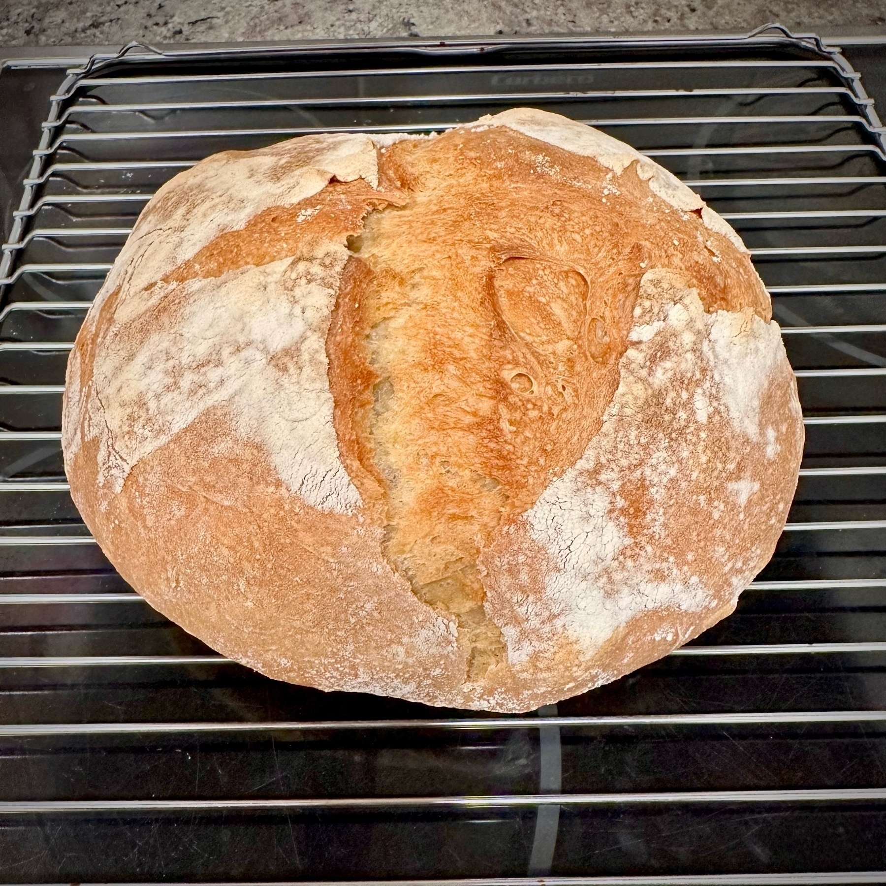 bread loaf just out of the oven