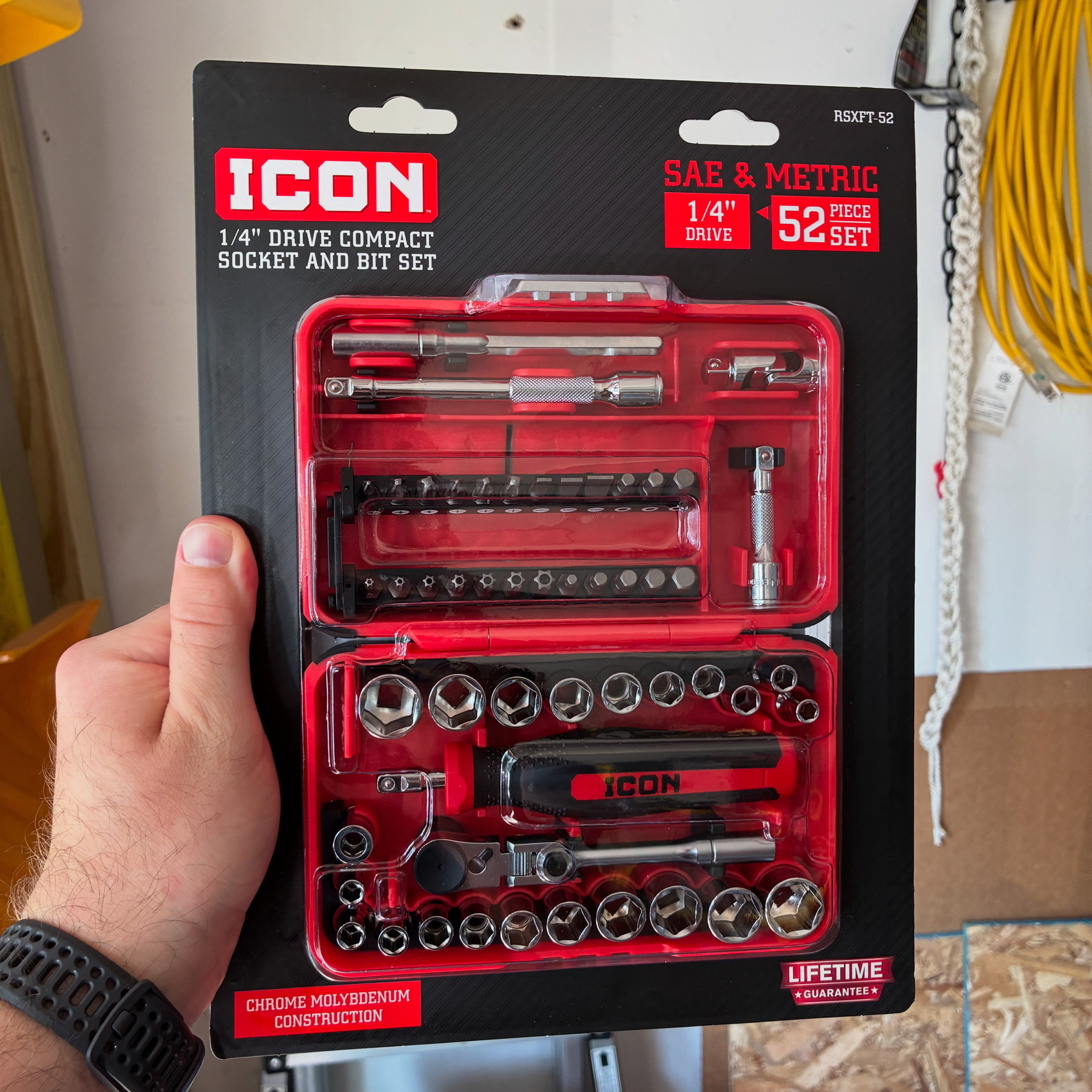 Picture of my ICON 1/4 inch drive compact socket and bit set. AKA Meme Tool 2.0.