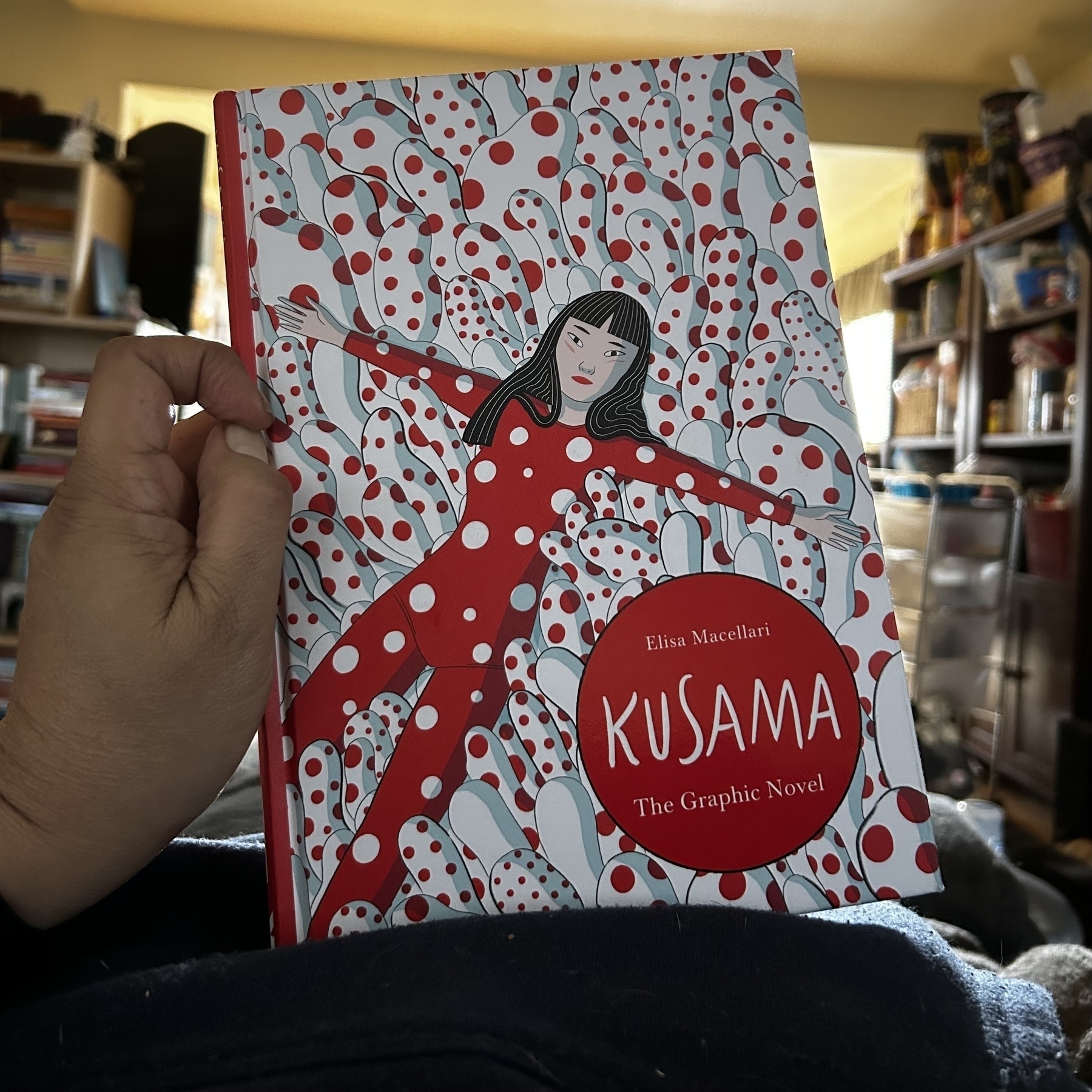 A copy of “Kusama,” a graphic novelized biography of Japanese artist Yayoi Kusama