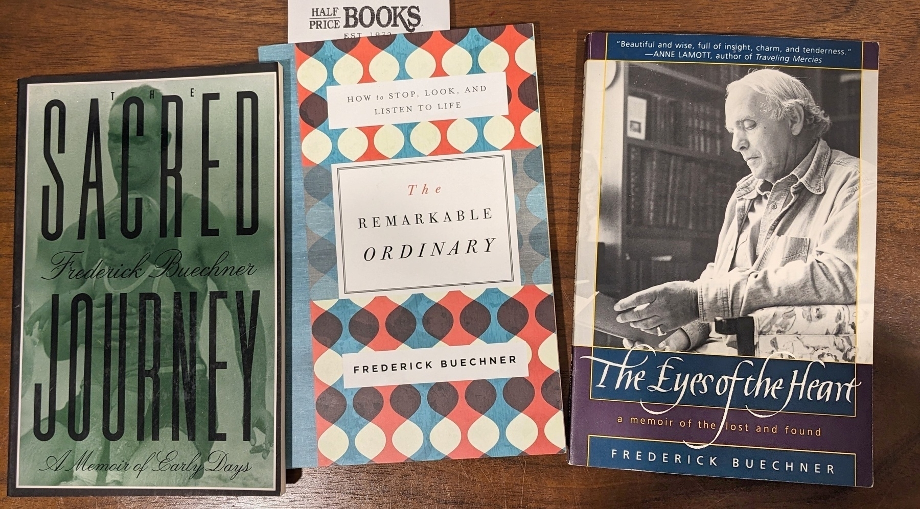 A photo of 3 books by Frederick Buechner