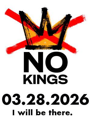 Logo for No Kings, anti-Trump rally on March 28, 2026