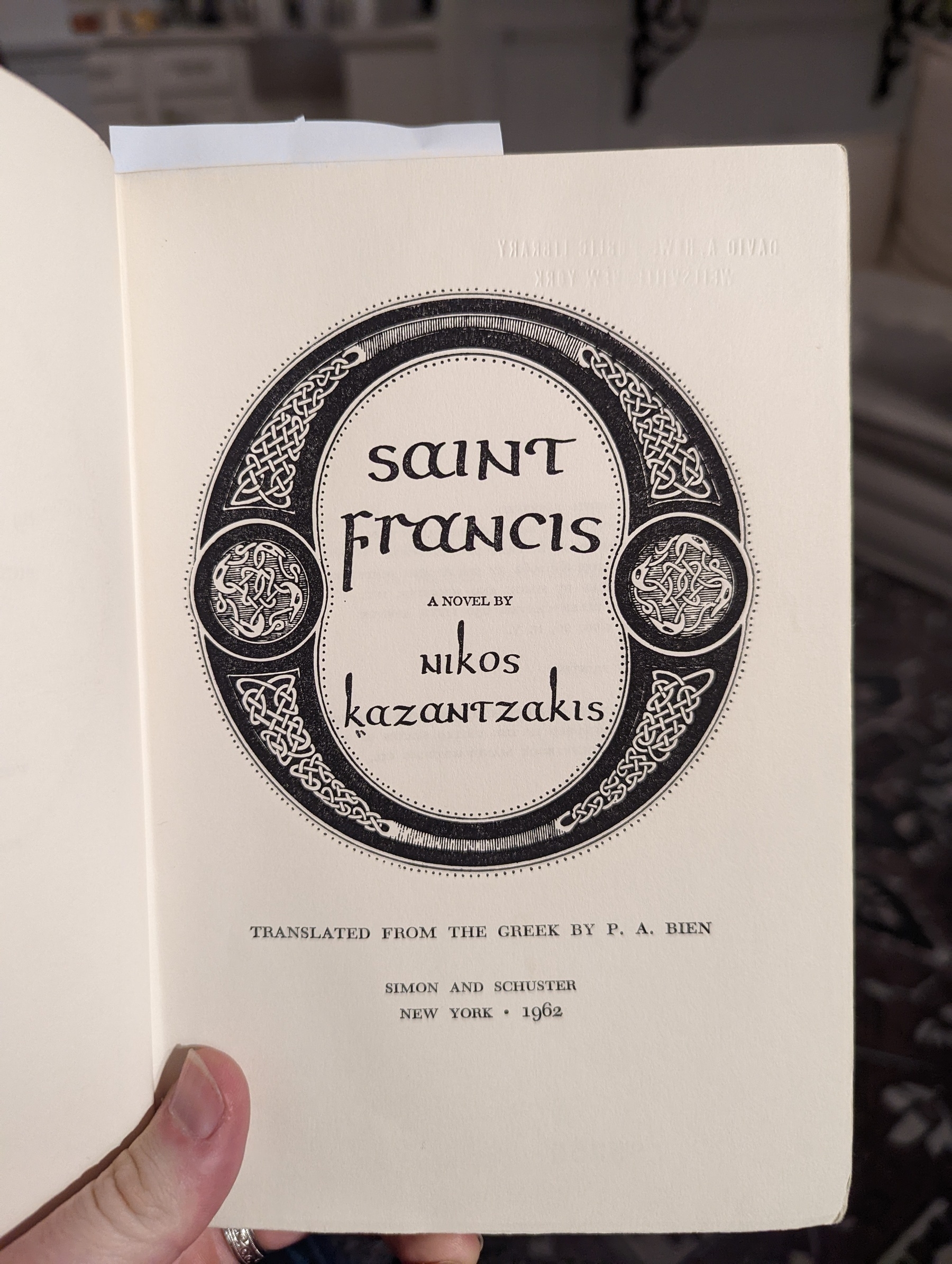 Title page to Nikos Kazantzakis's Saint Francis