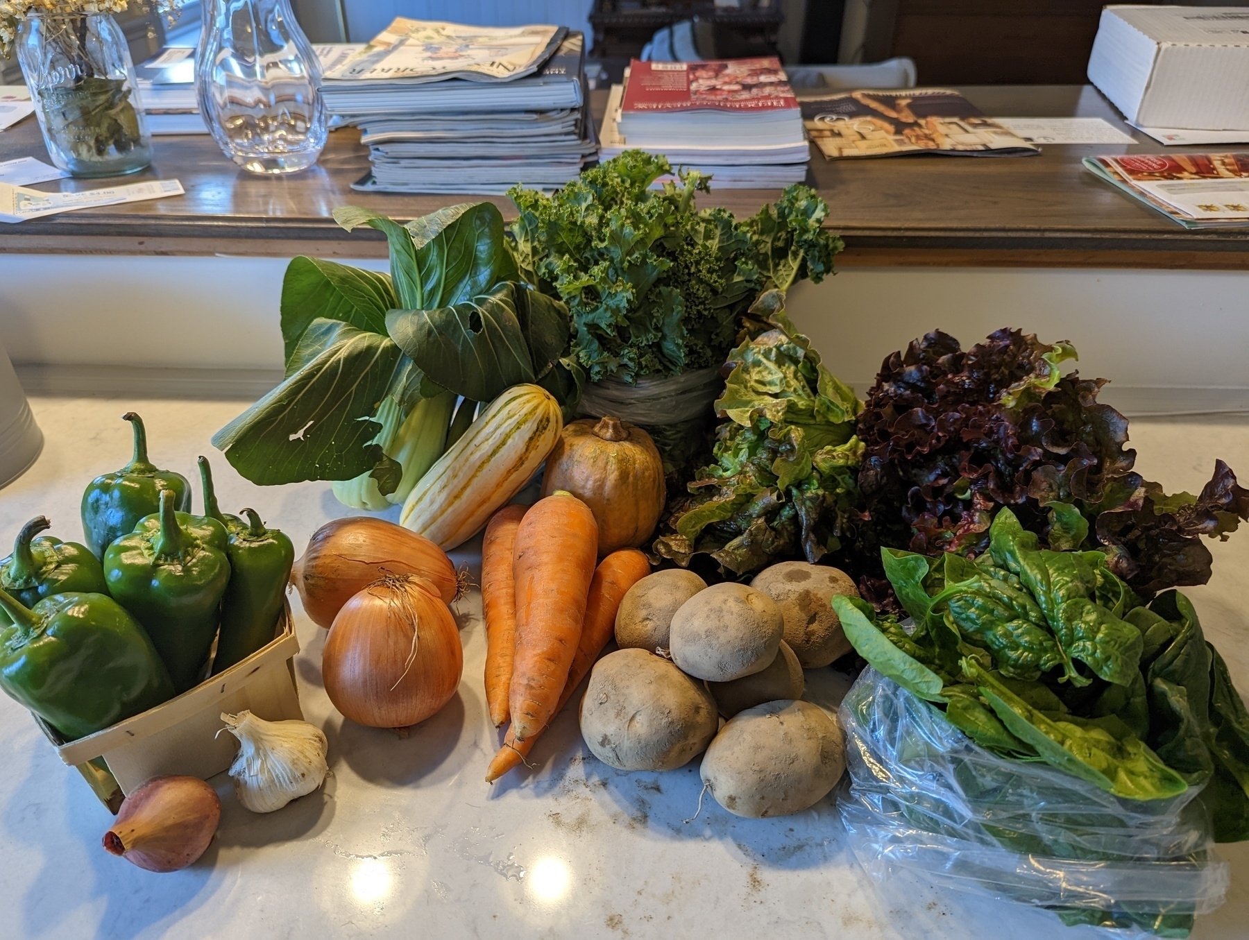 A spread of fresh vegetables