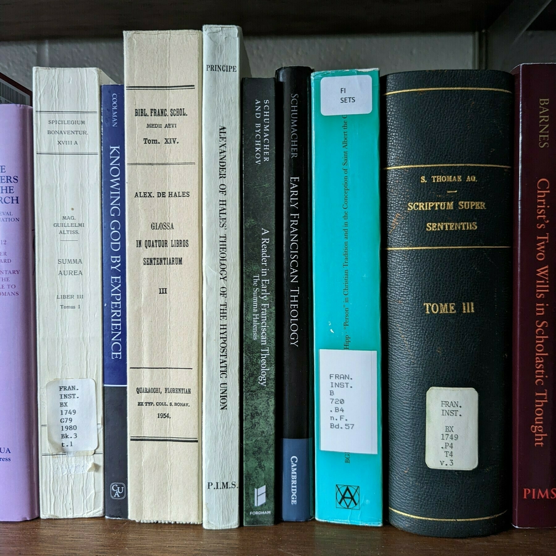 A line of books