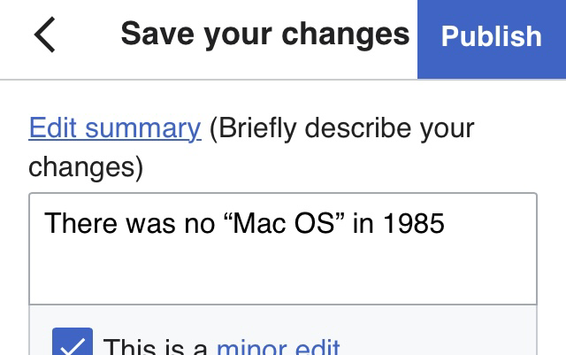 there was no "Mac OS" in 1985