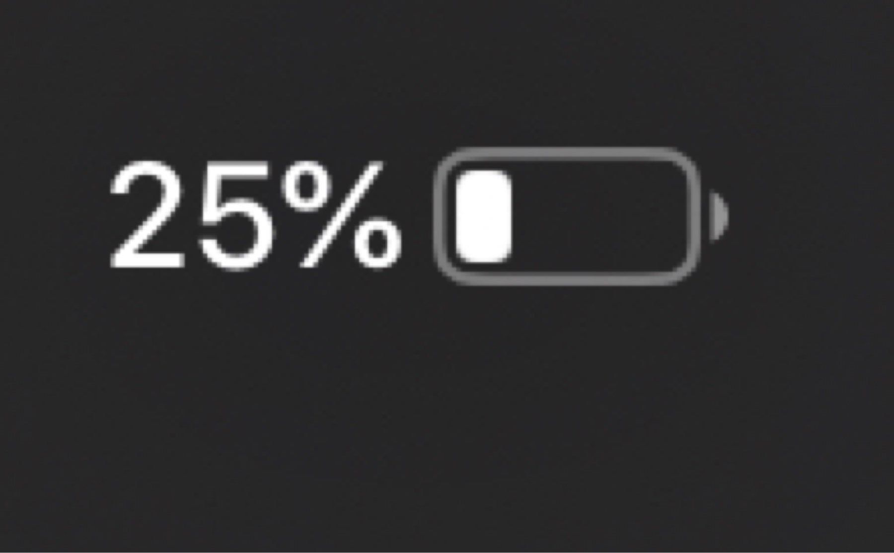 The battery of my iPhone XR at 25% having not been charged in about 40 hours.