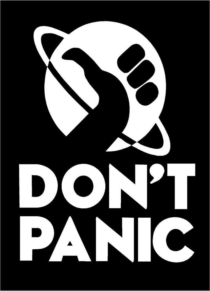 Don't Panic image from the Hitchhiker's Guide to the Galaxy