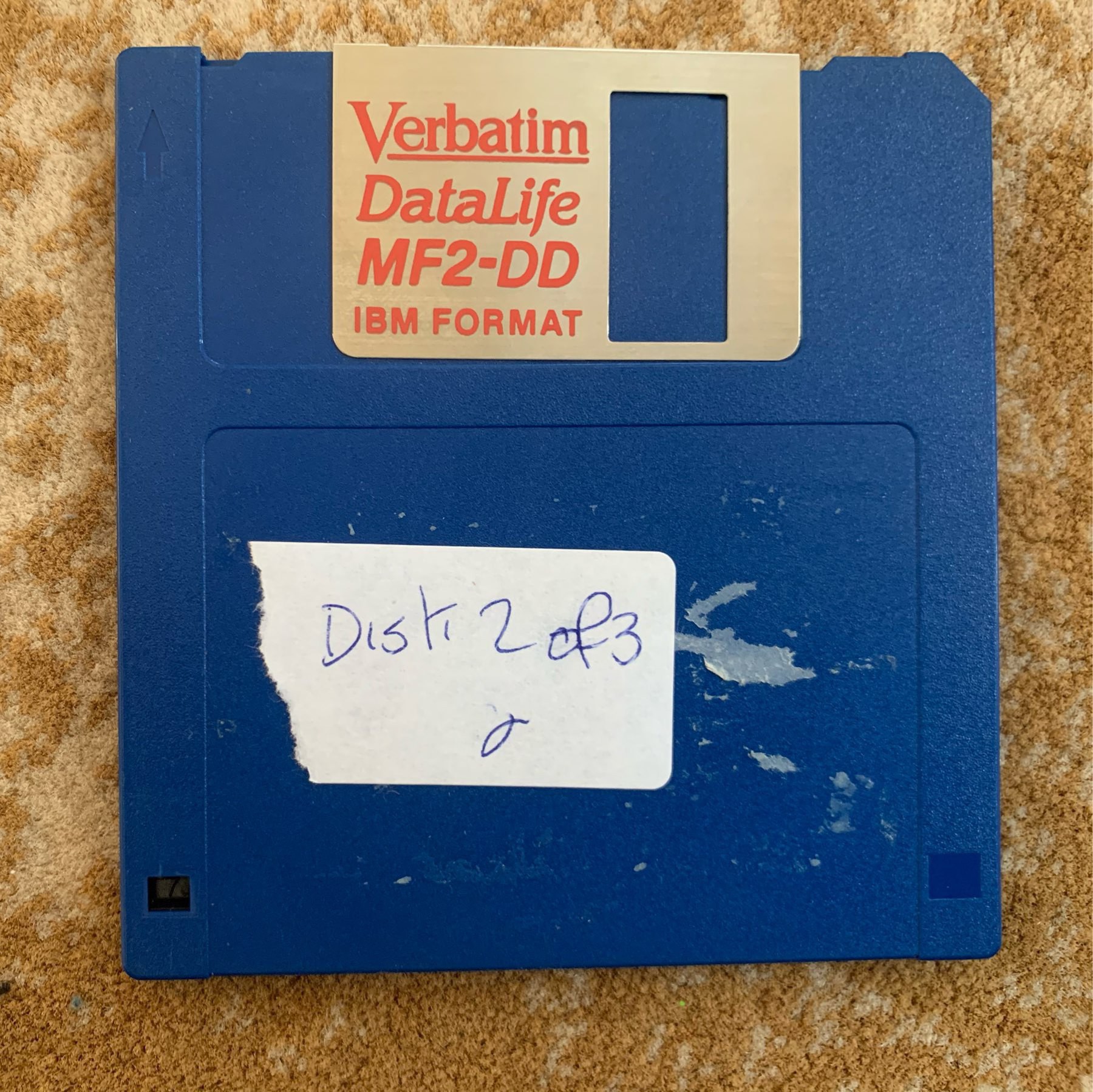 A floppy disk labelled Disk 2 of 3
