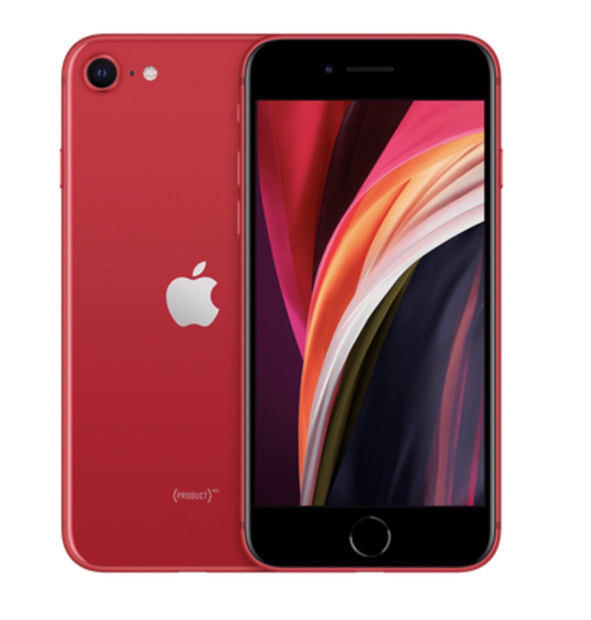 A red iPhone SE 2