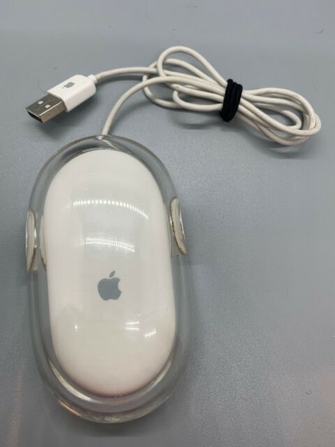 A single button losenge Apple USB mouse