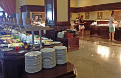 The hotel buffet breakfast