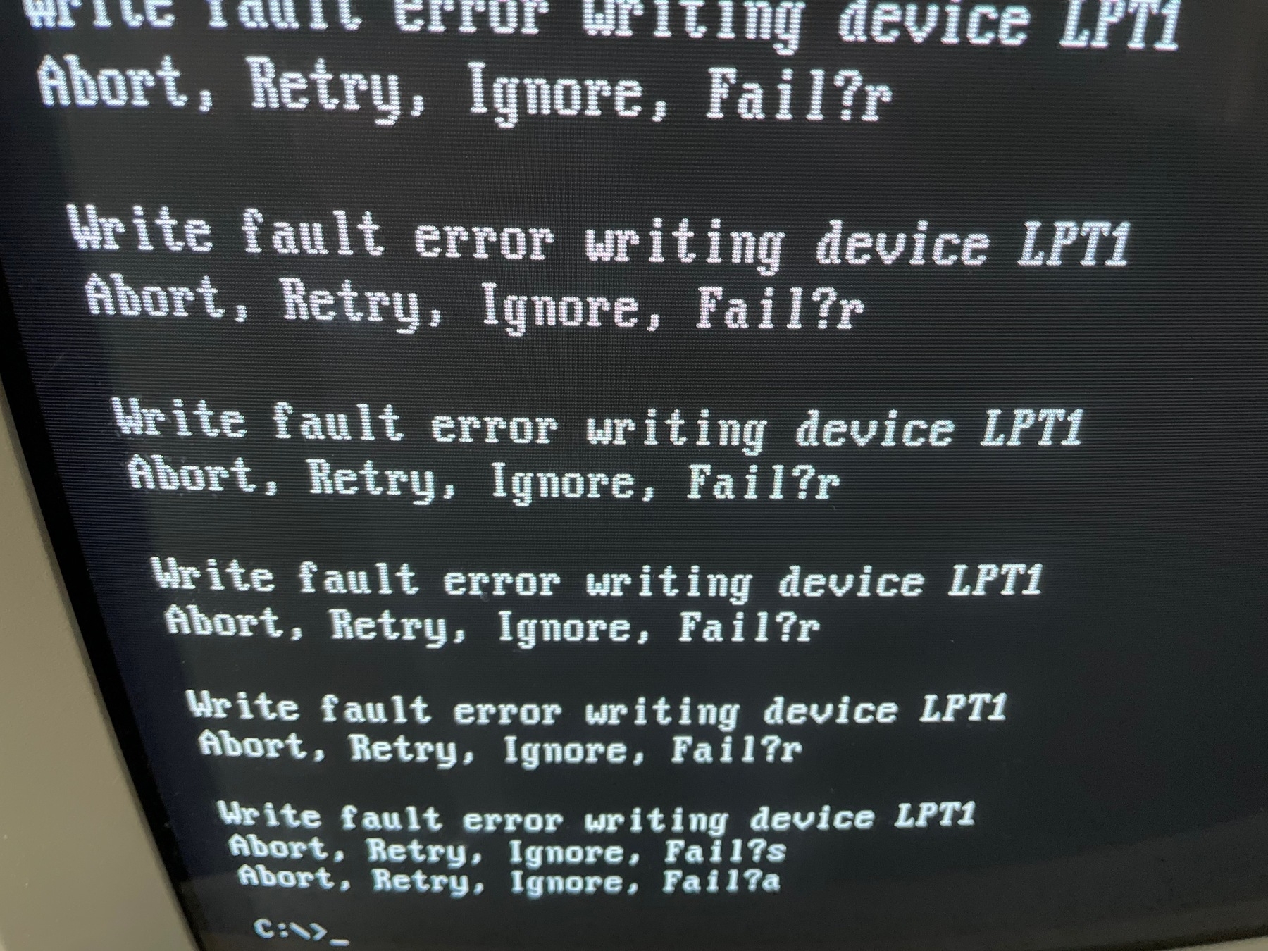 A view of failure from the computer