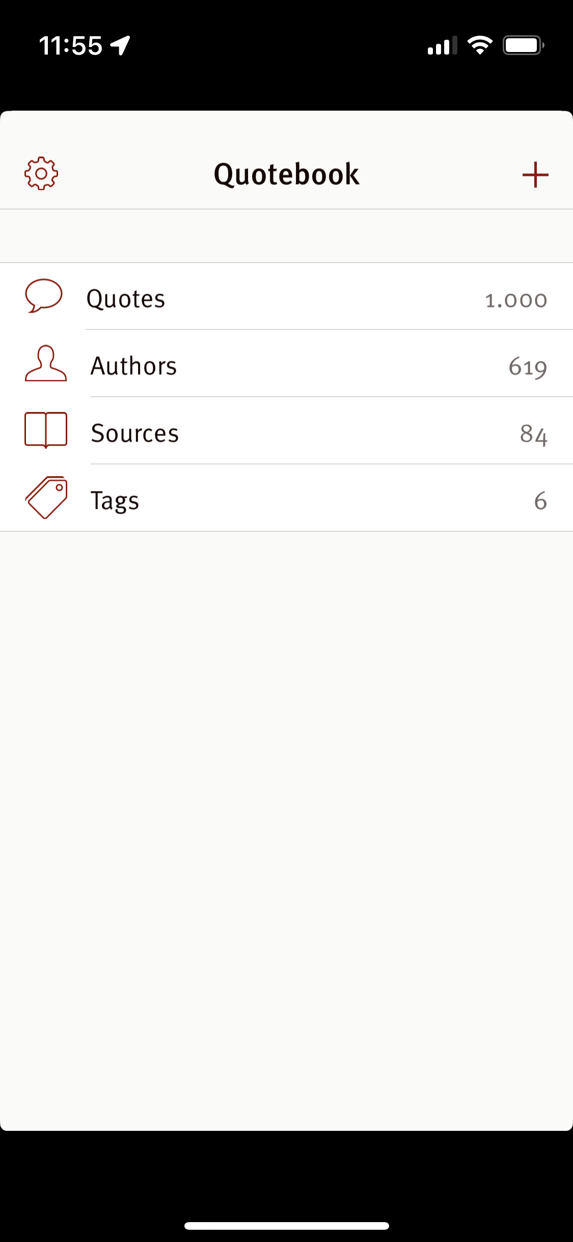 1000 quotes in the Quotebook app