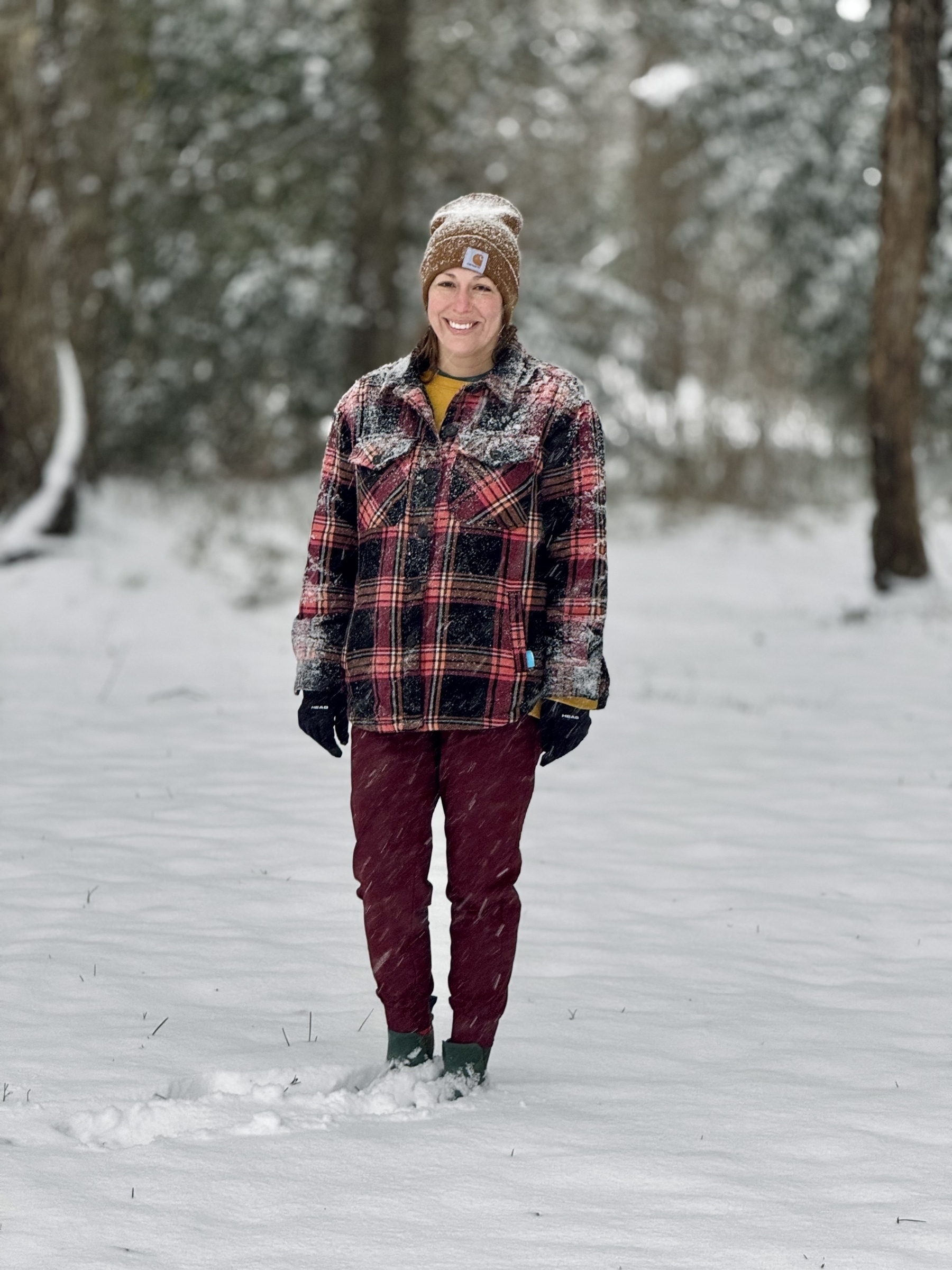 woman standing in snow