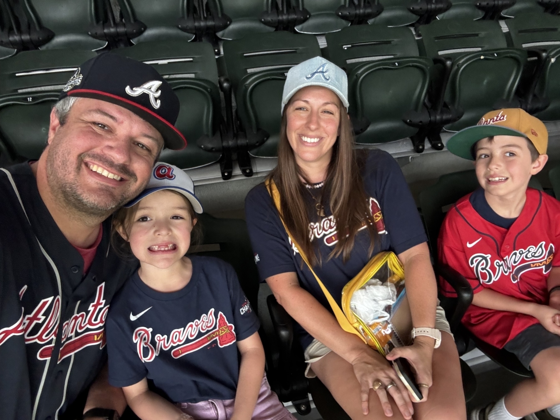 Kalena and family at baseball game