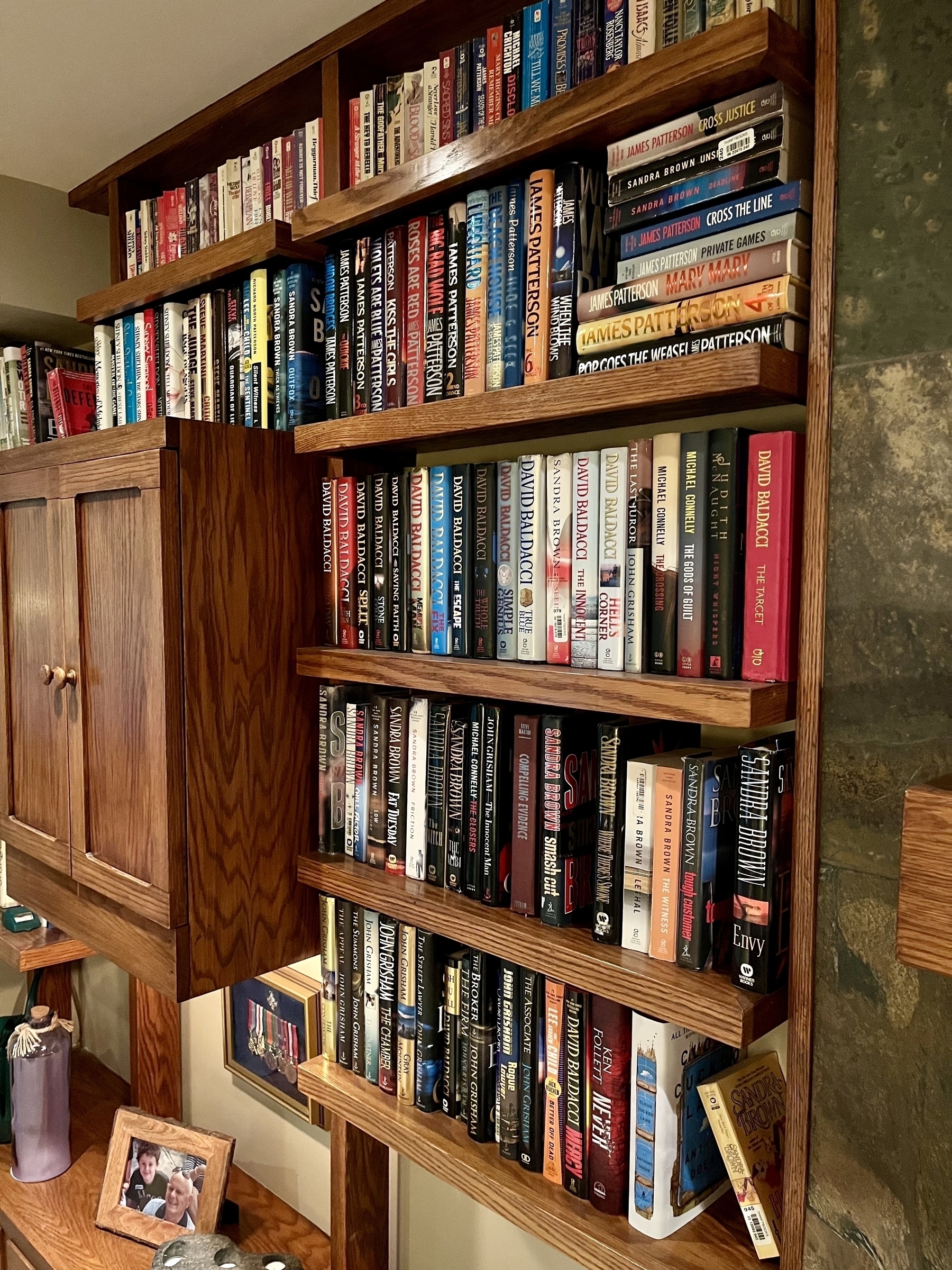 Shelves covered with books 