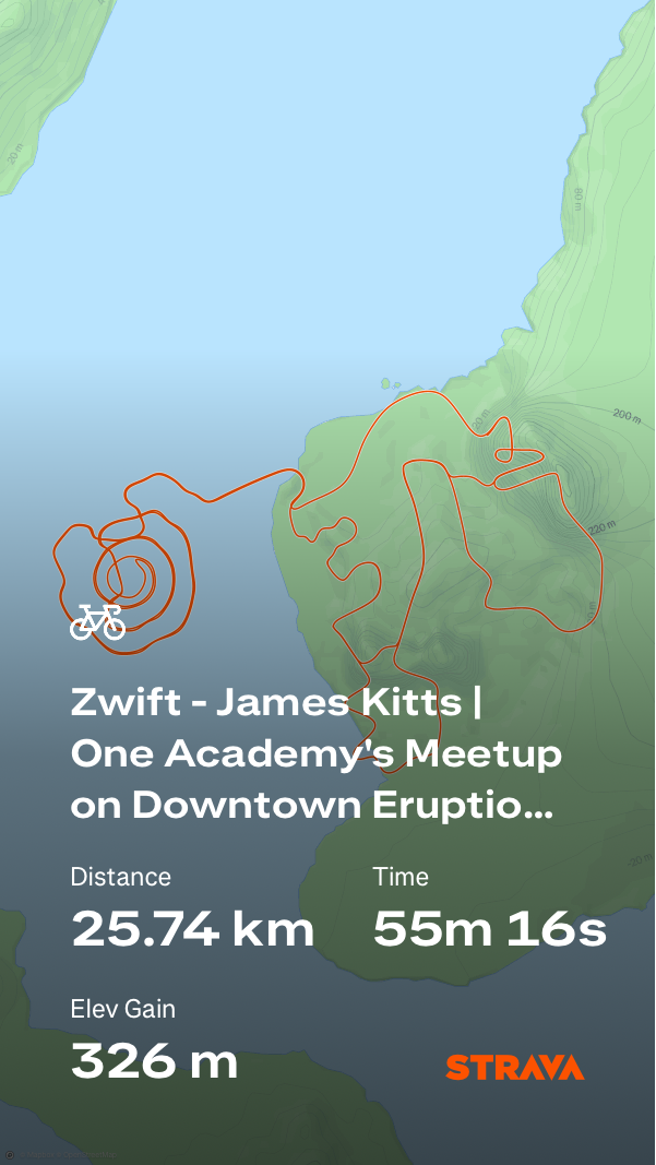 A map overlay displays a cycling route on a green terrain with details of the ride, including distance, time, and elevation gain, shown below.