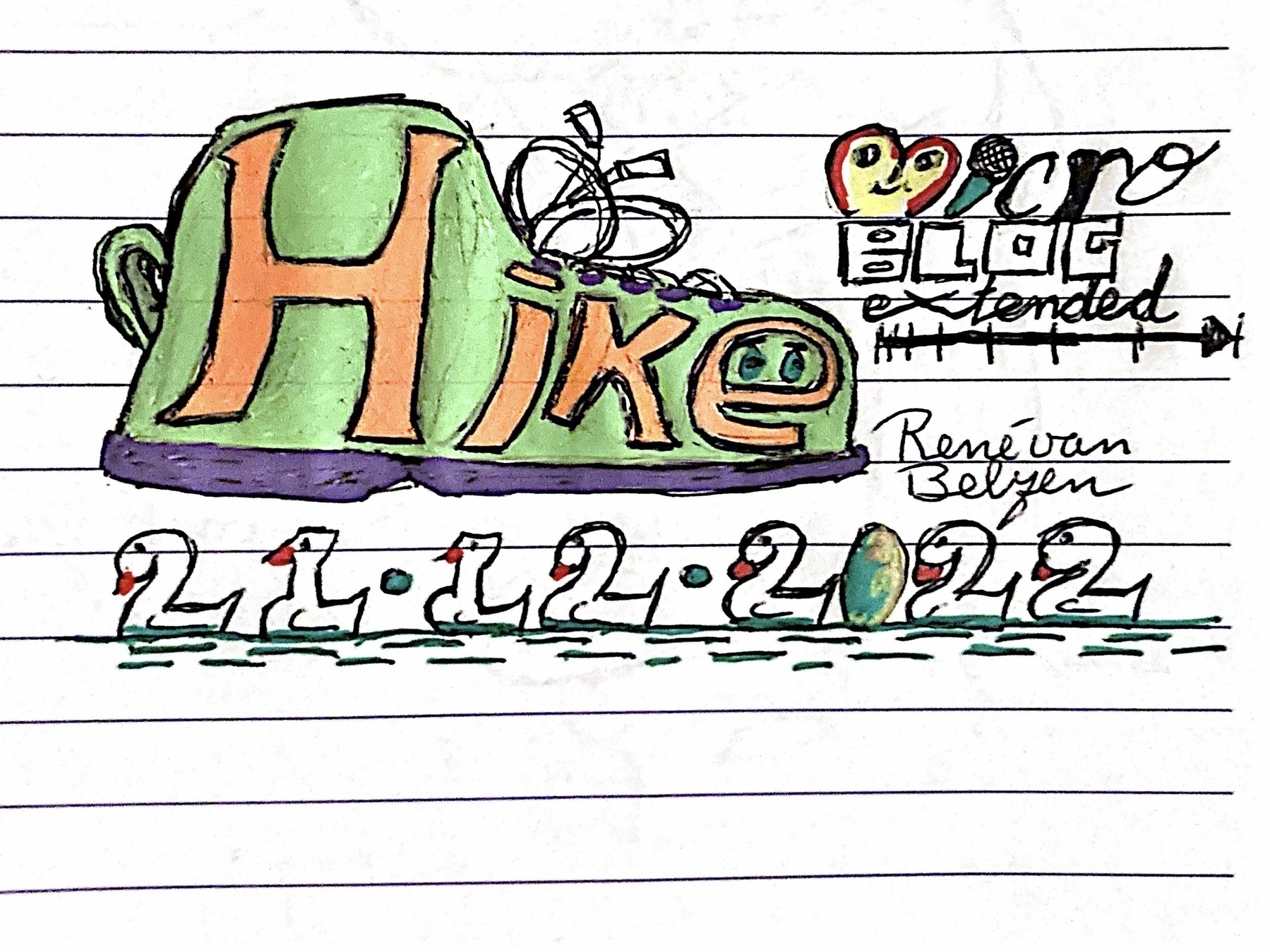colored pen sketch of the prompt Hike on 21-12-2022