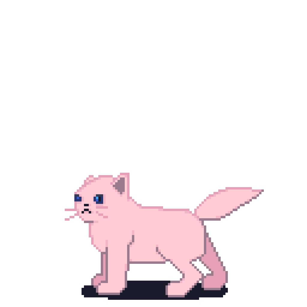 pixel art white cat